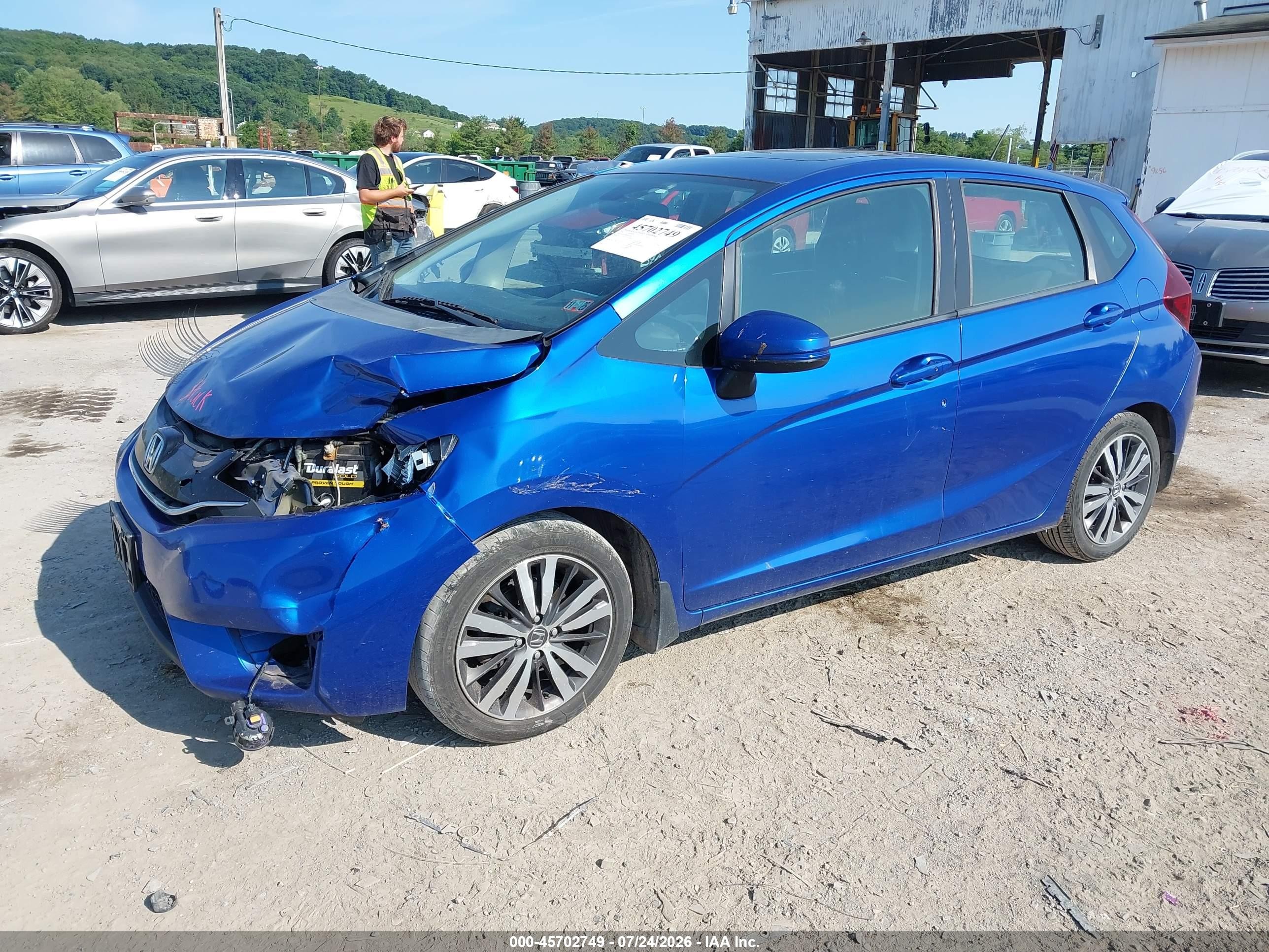 2015 Honda Fit Ex/ex-l Синий vin: 3HGGK5H85FM771013