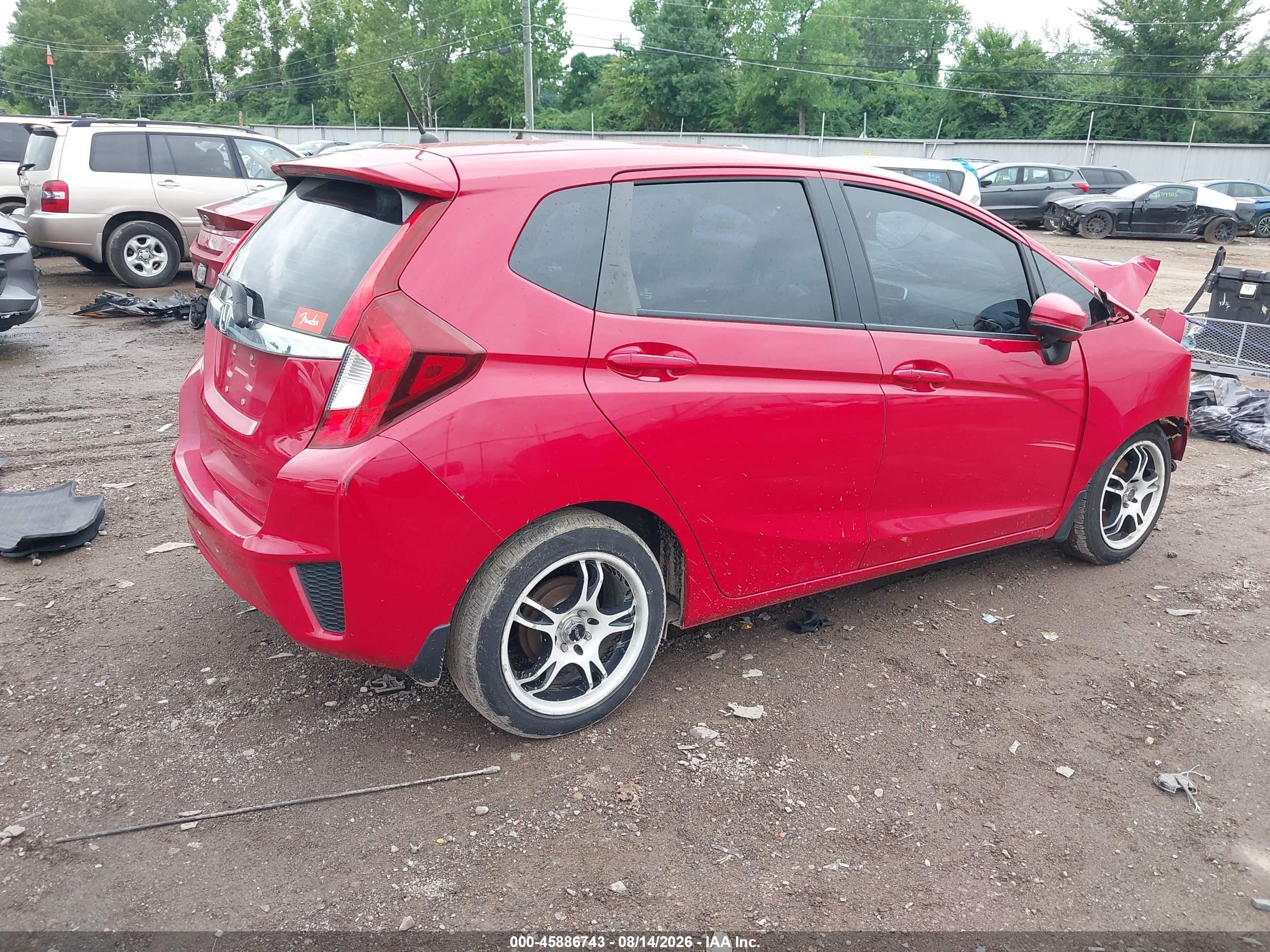 2015 Honda Fit Ex/ex-l Красный vin: 3HGGK5H85FM773506