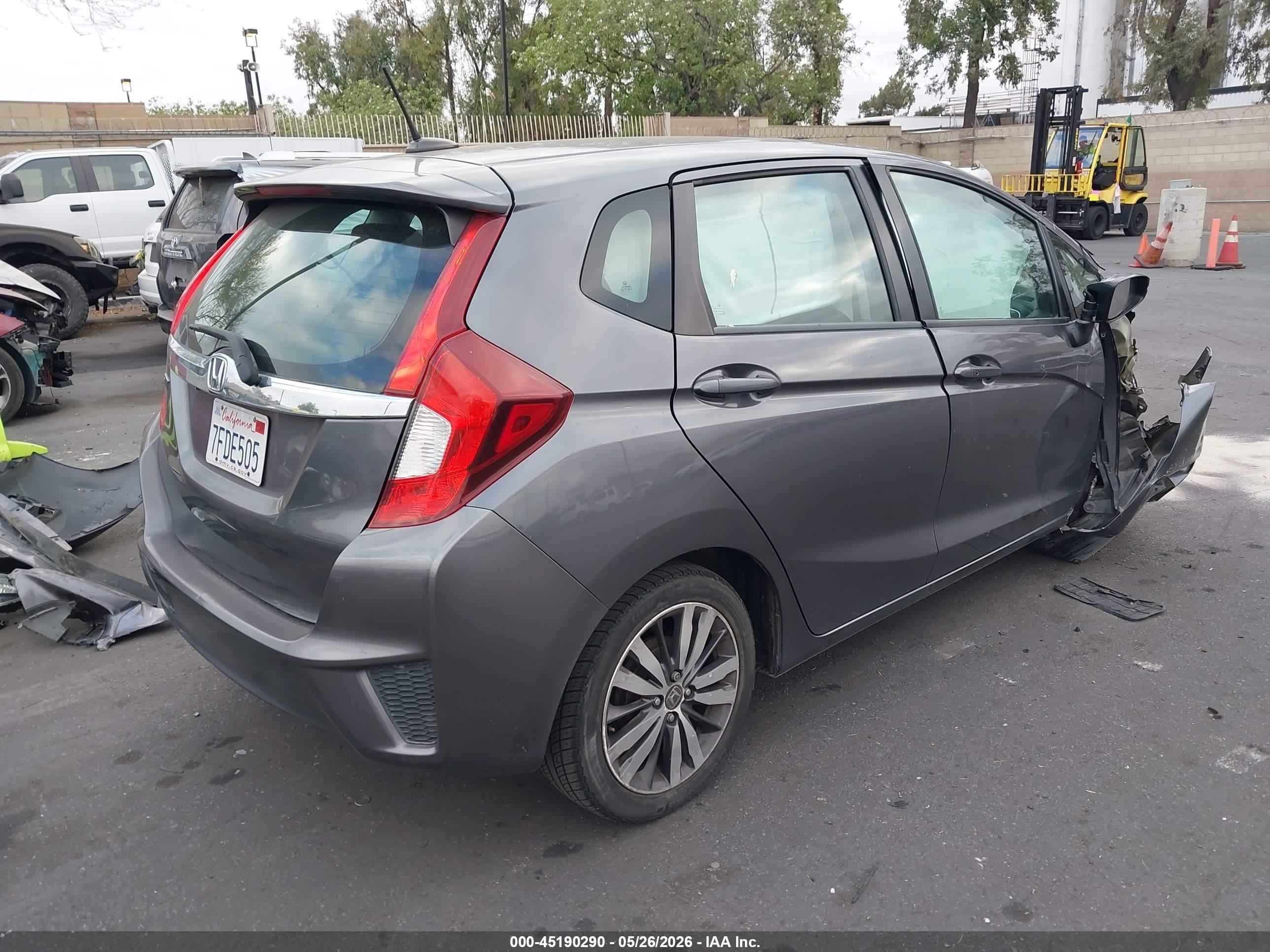 2015 Honda Fit Ex/ex-l Серый vin: 3HGGK5H86FM710592