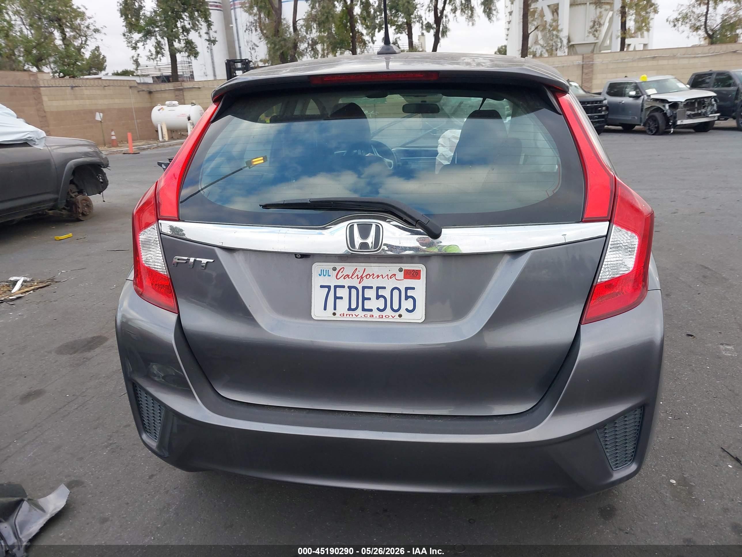 2015 Honda Fit Ex/ex-l Серый vin: 3HGGK5H86FM710592