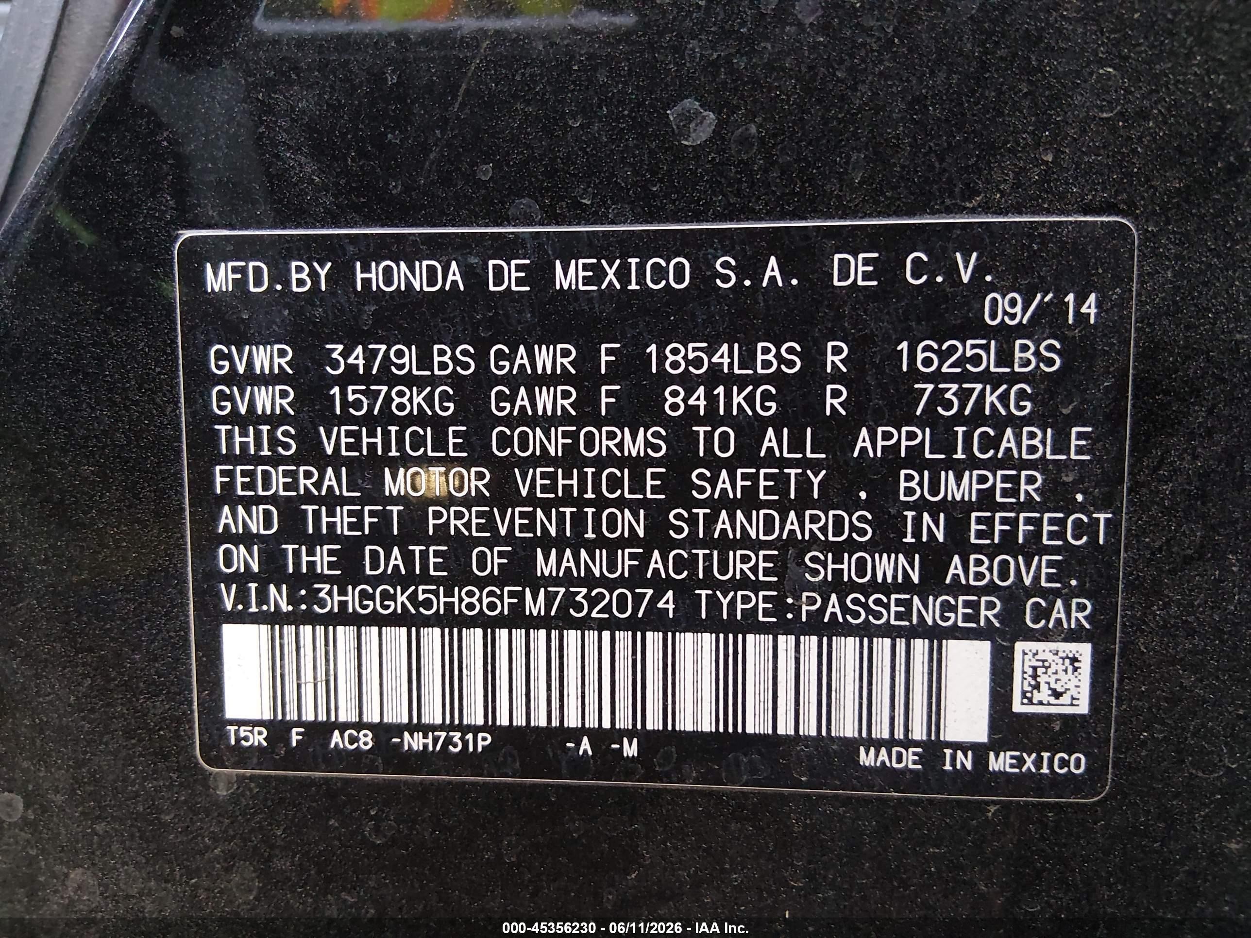 2015 Honda Fit Ex/ex-l Black vin: 3HGGK5H86FM732074