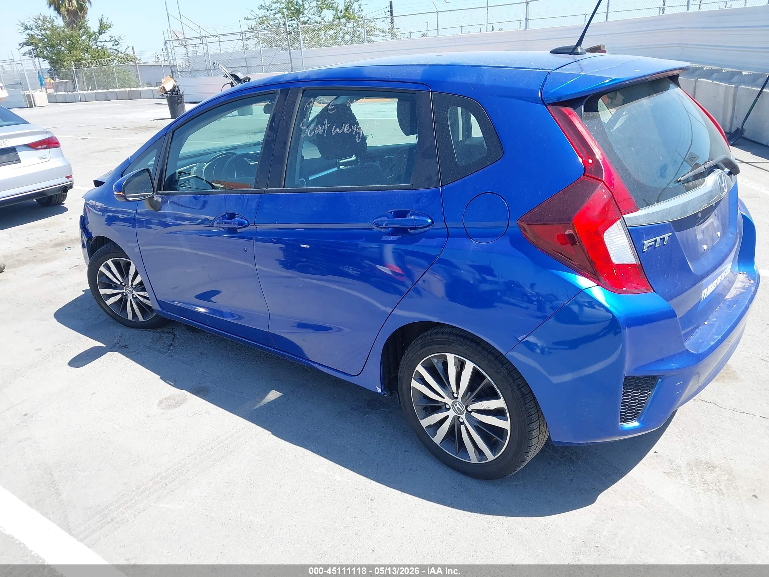 2015 Honda Fit Ex/ex-l Blue vin: 3HGGK5H86FM735671