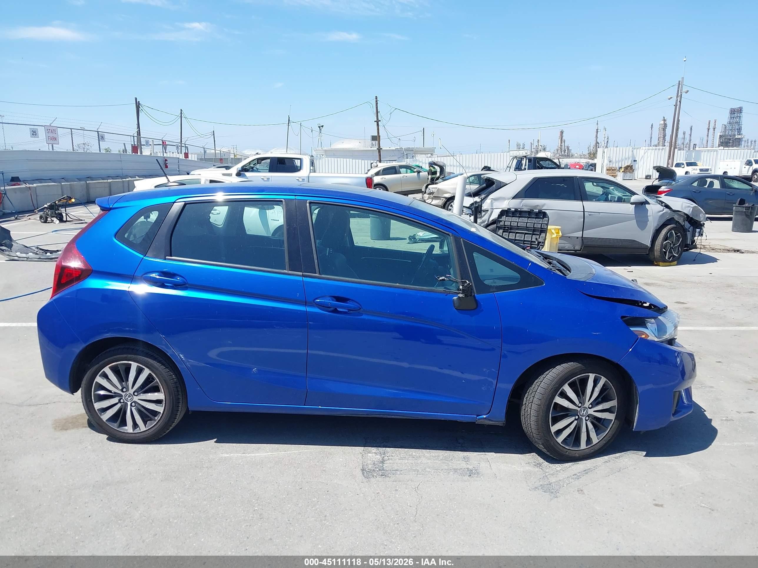 2015 Honda Fit Ex/ex-l Blue vin: 3HGGK5H86FM735671