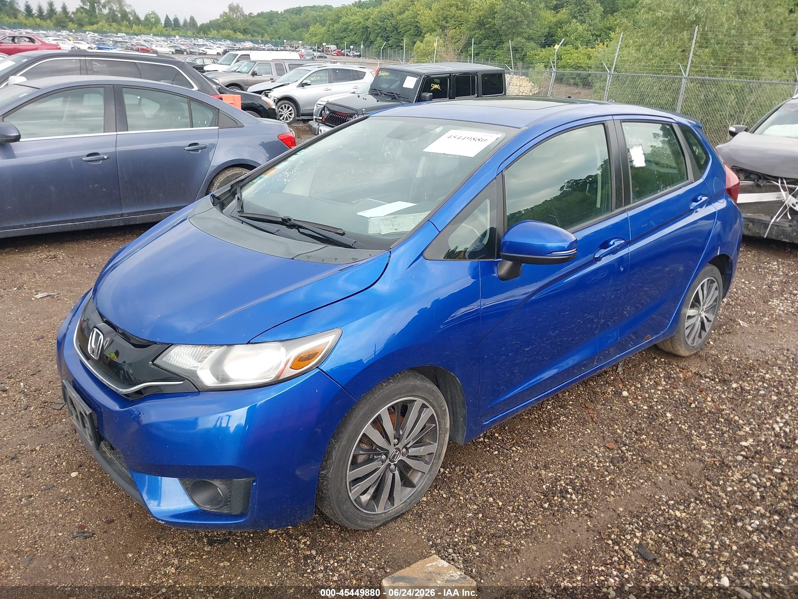 2015 Honda Fit Ex/ex-l Blue vin: 3HGGK5H86FM743690
