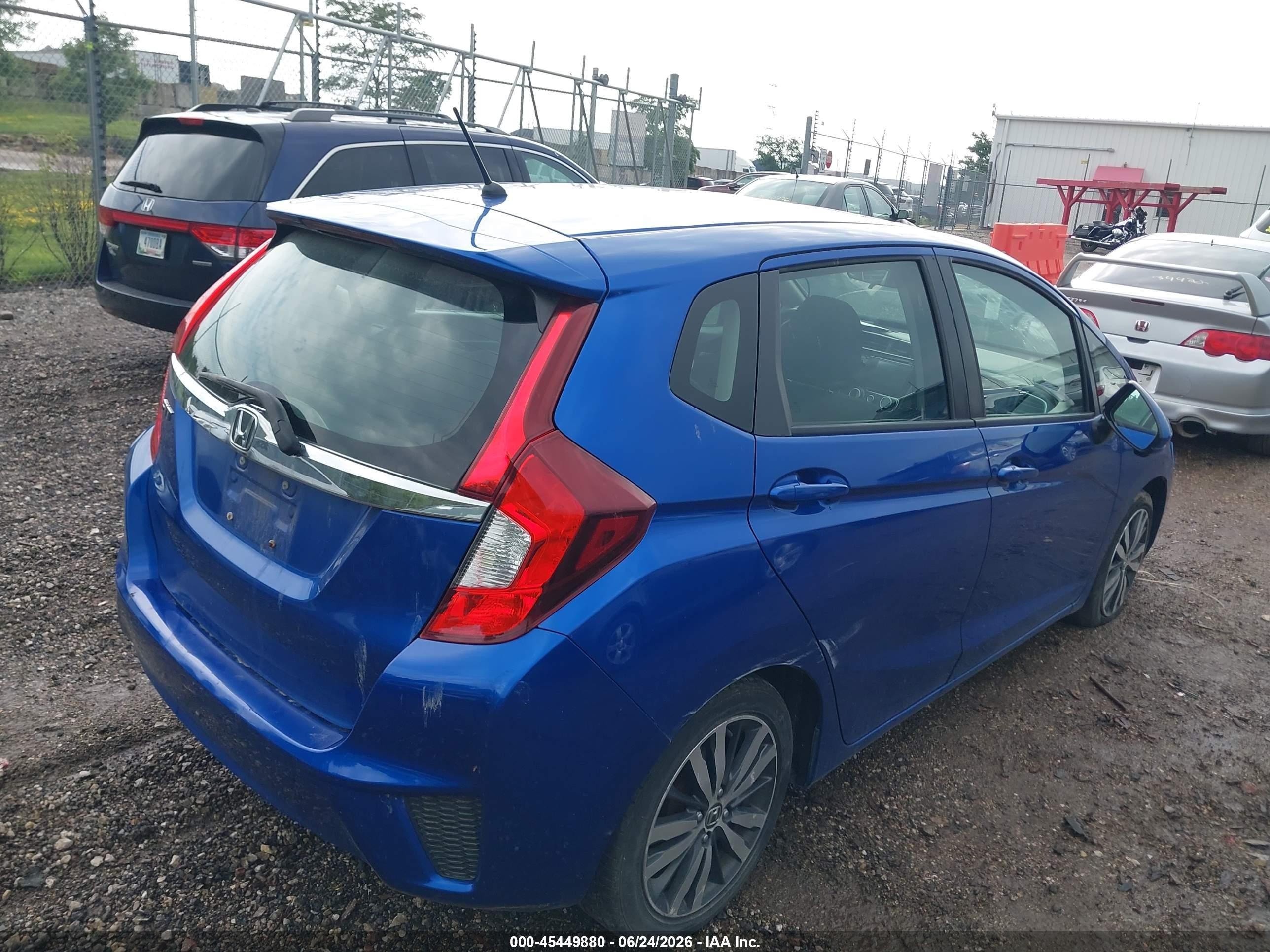 2015 Honda Fit Ex/ex-l Blue vin: 3HGGK5H86FM743690