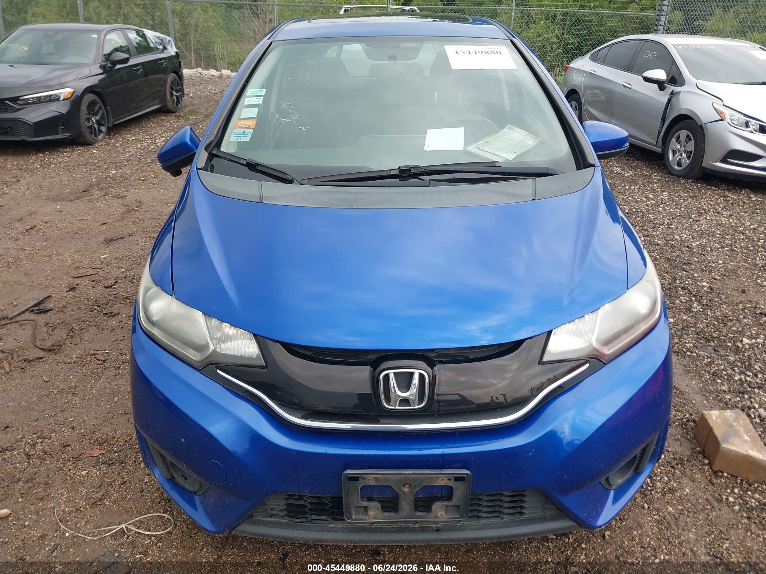 2015 Honda Fit Ex/ex-l Blue vin: 3HGGK5H86FM743690