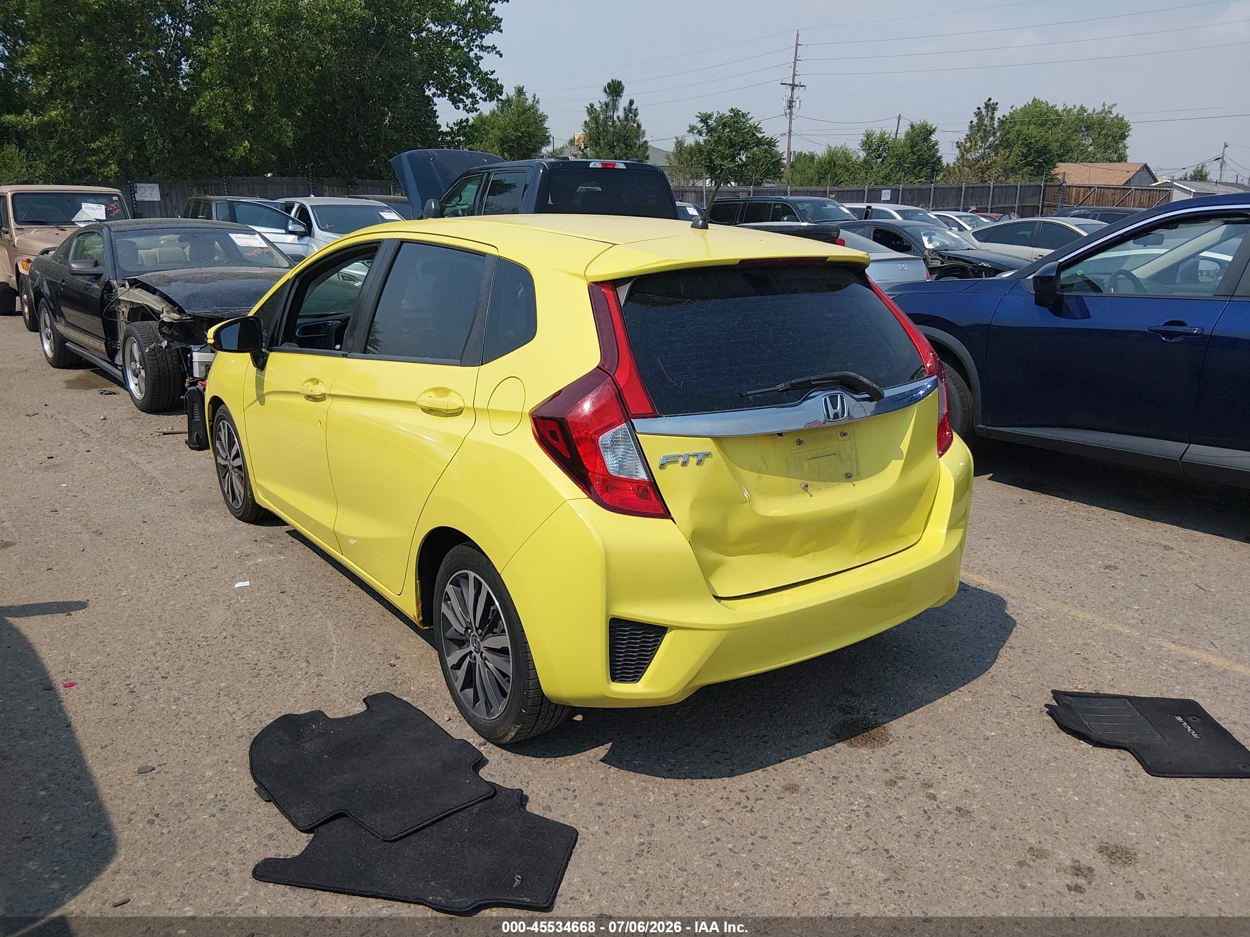 2015 Honda Fit Ex/ex-l Yellow vin: 3HGGK5H86FM752759