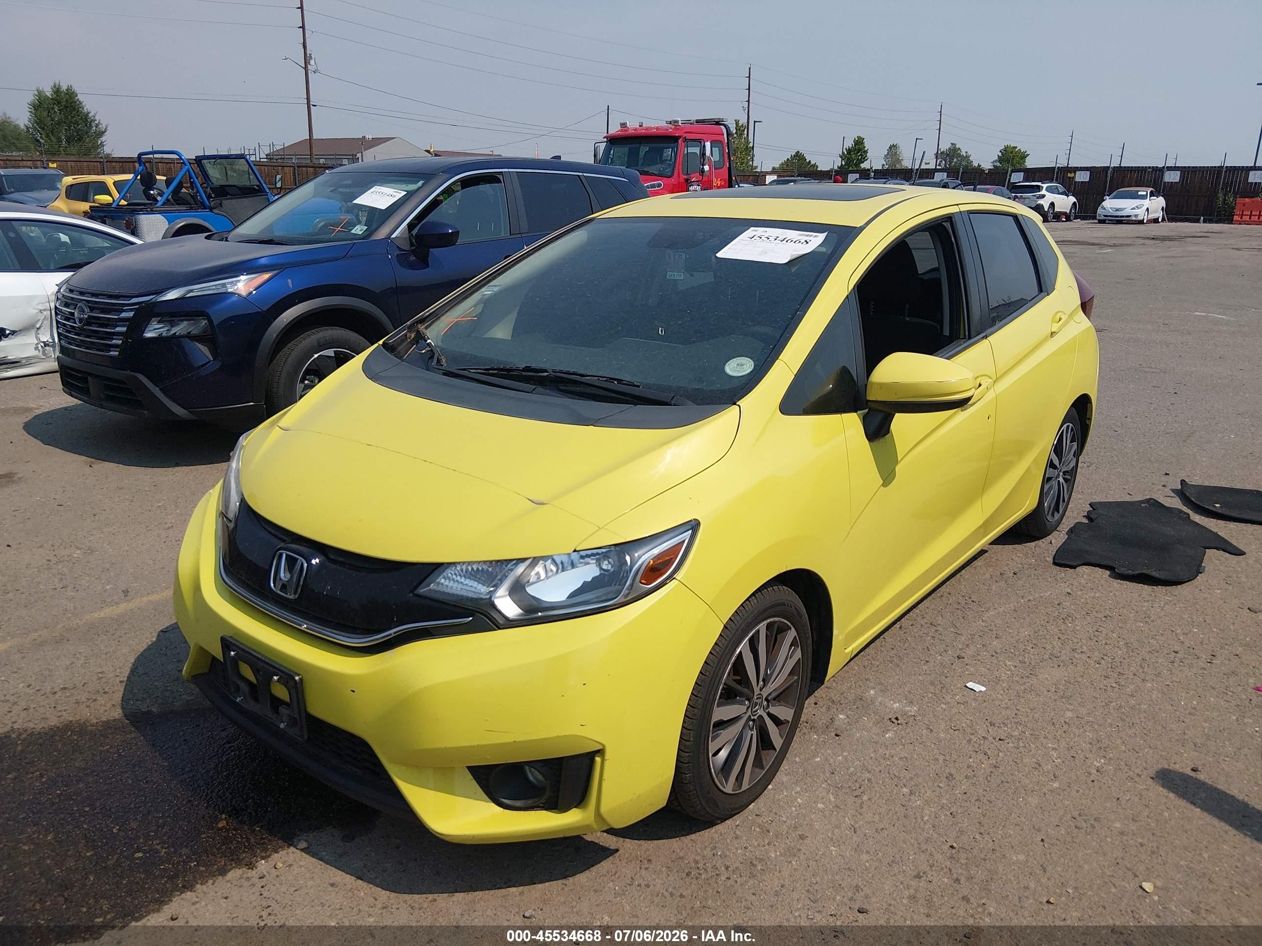 2015 Honda Fit Ex/ex-l Yellow vin: 3HGGK5H86FM752759