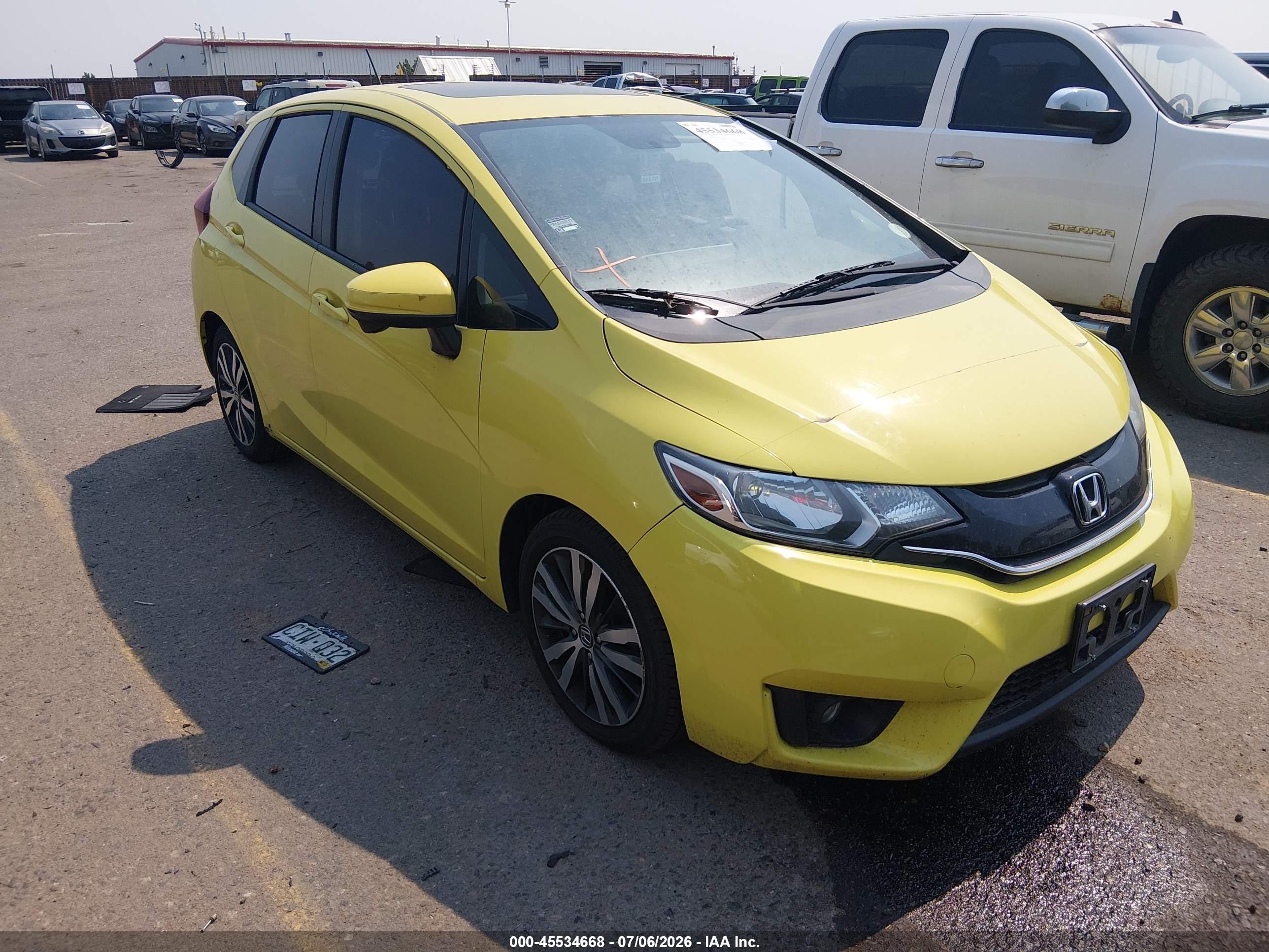 2015 Honda Fit Ex/ex-l Yellow vin: 3HGGK5H86FM752759