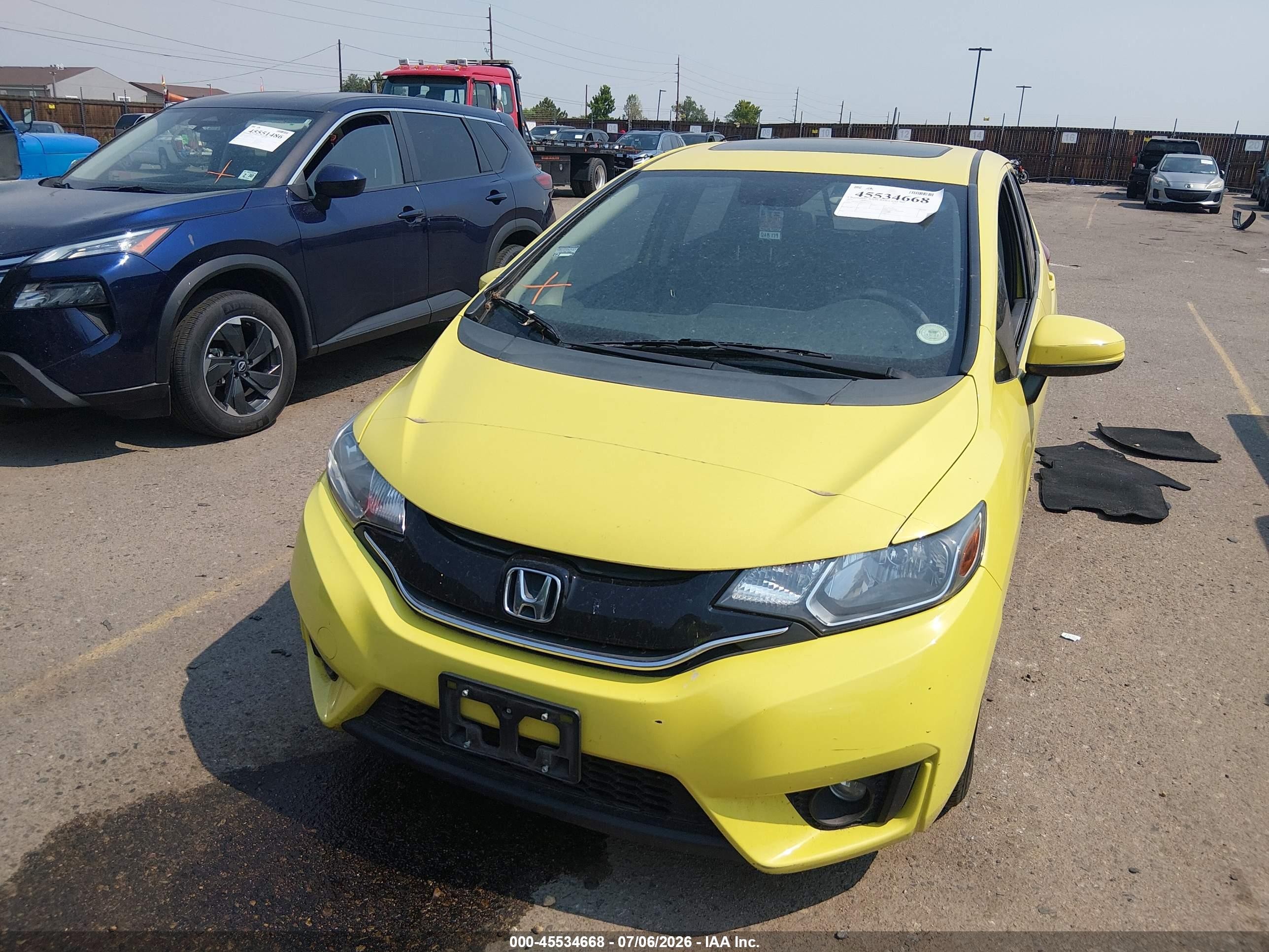 2015 Honda Fit Ex/ex-l Yellow vin: 3HGGK5H86FM752759
