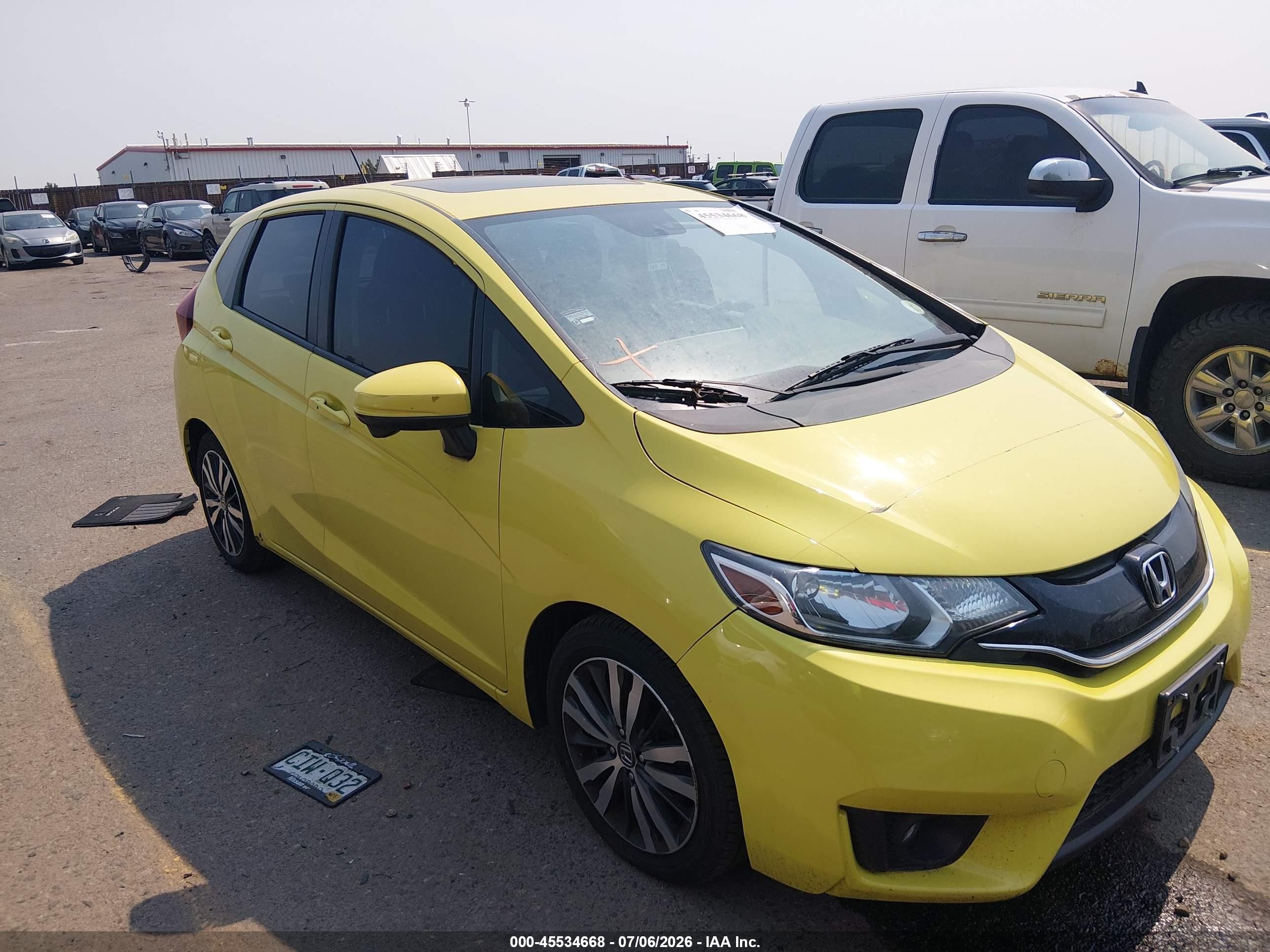 2015 Honda Fit Ex/ex-l Yellow vin: 3HGGK5H86FM752759
