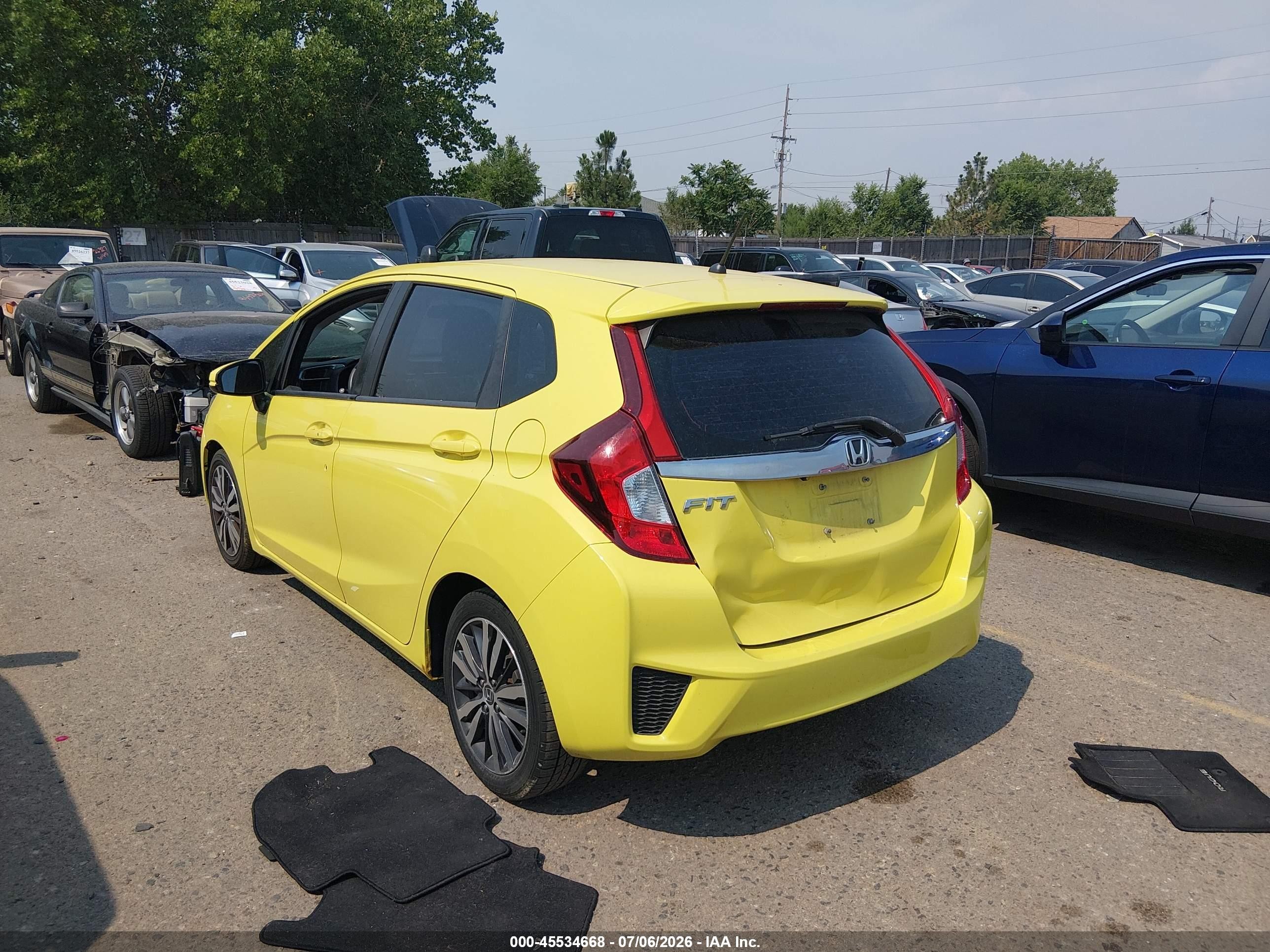 2015 Honda Fit Ex/ex-l Yellow vin: 3HGGK5H86FM752759
