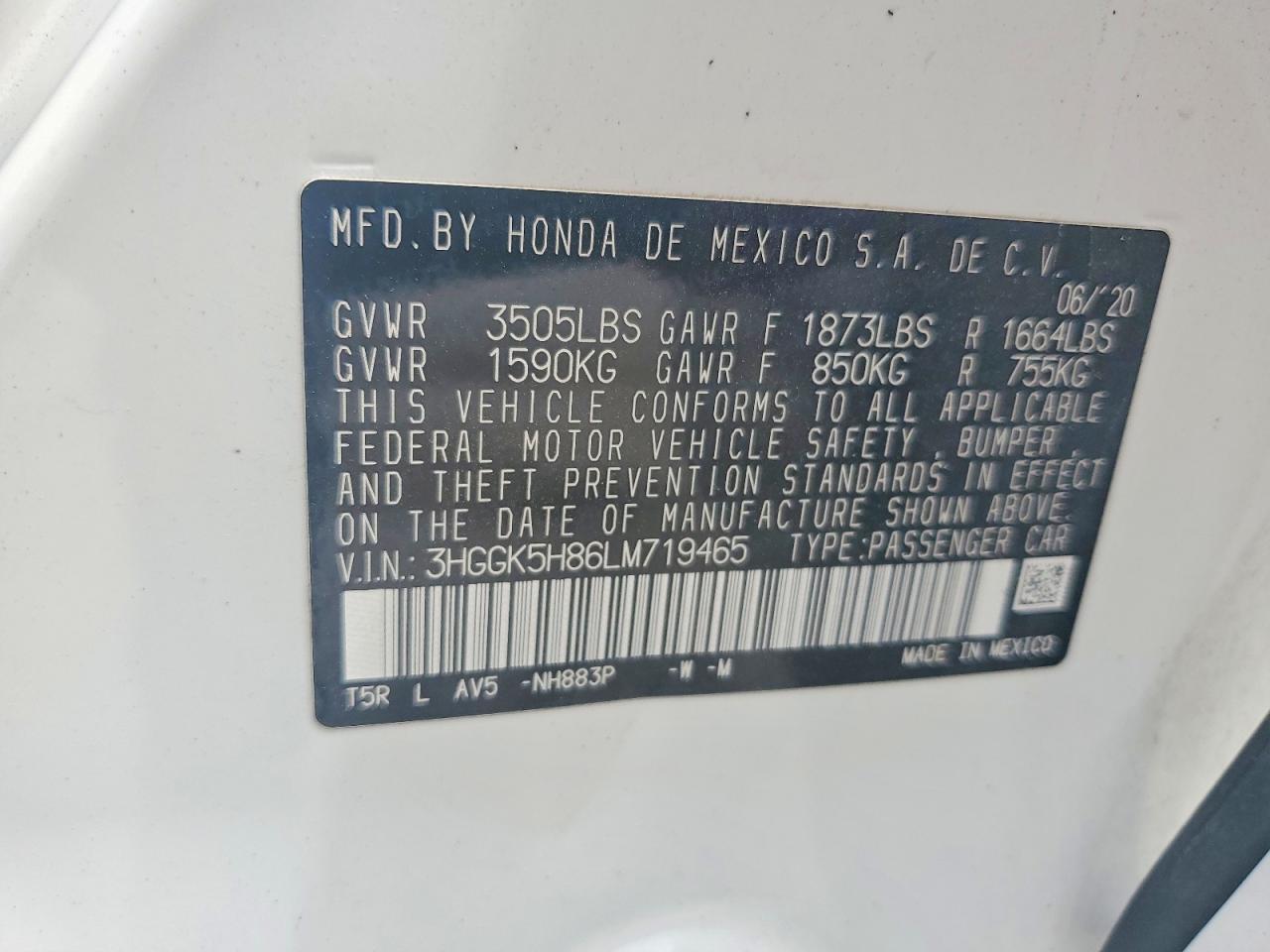 2020 Honda Fit Ex White vin: 3HGGK5H86LM719465