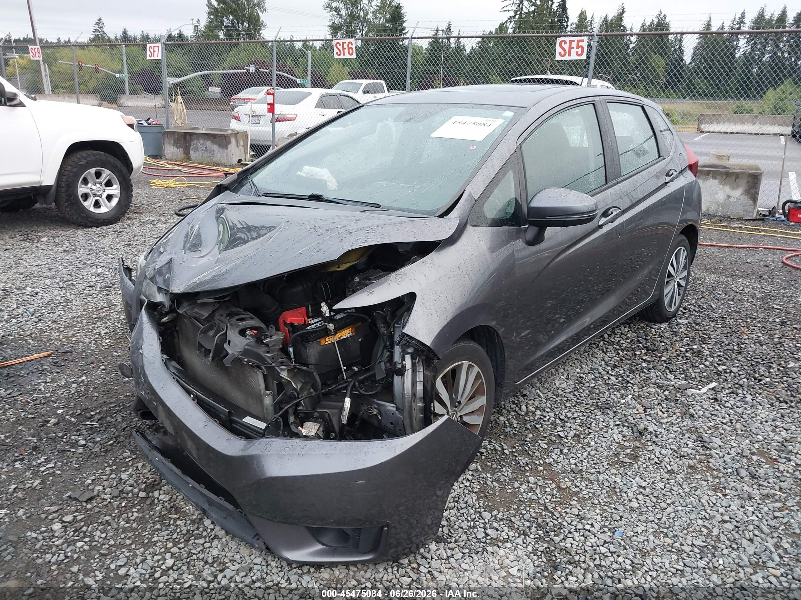 2015 Honda Fit Ex/ex-l Gray vin: 3HGGK5H87FM711282