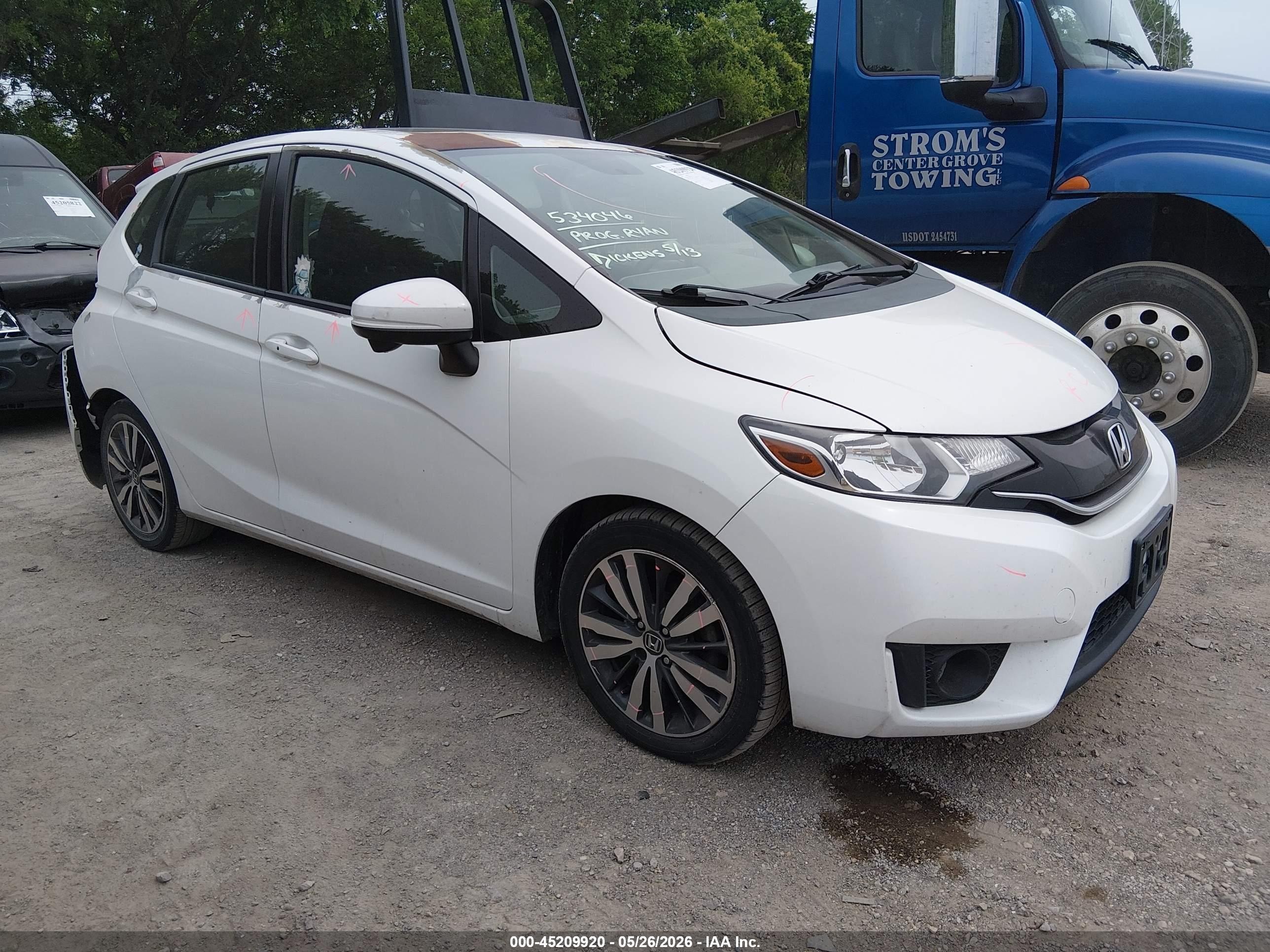 2015 Honda Fit Ex/ex-l White vin: 3HGGK5H87FM735534