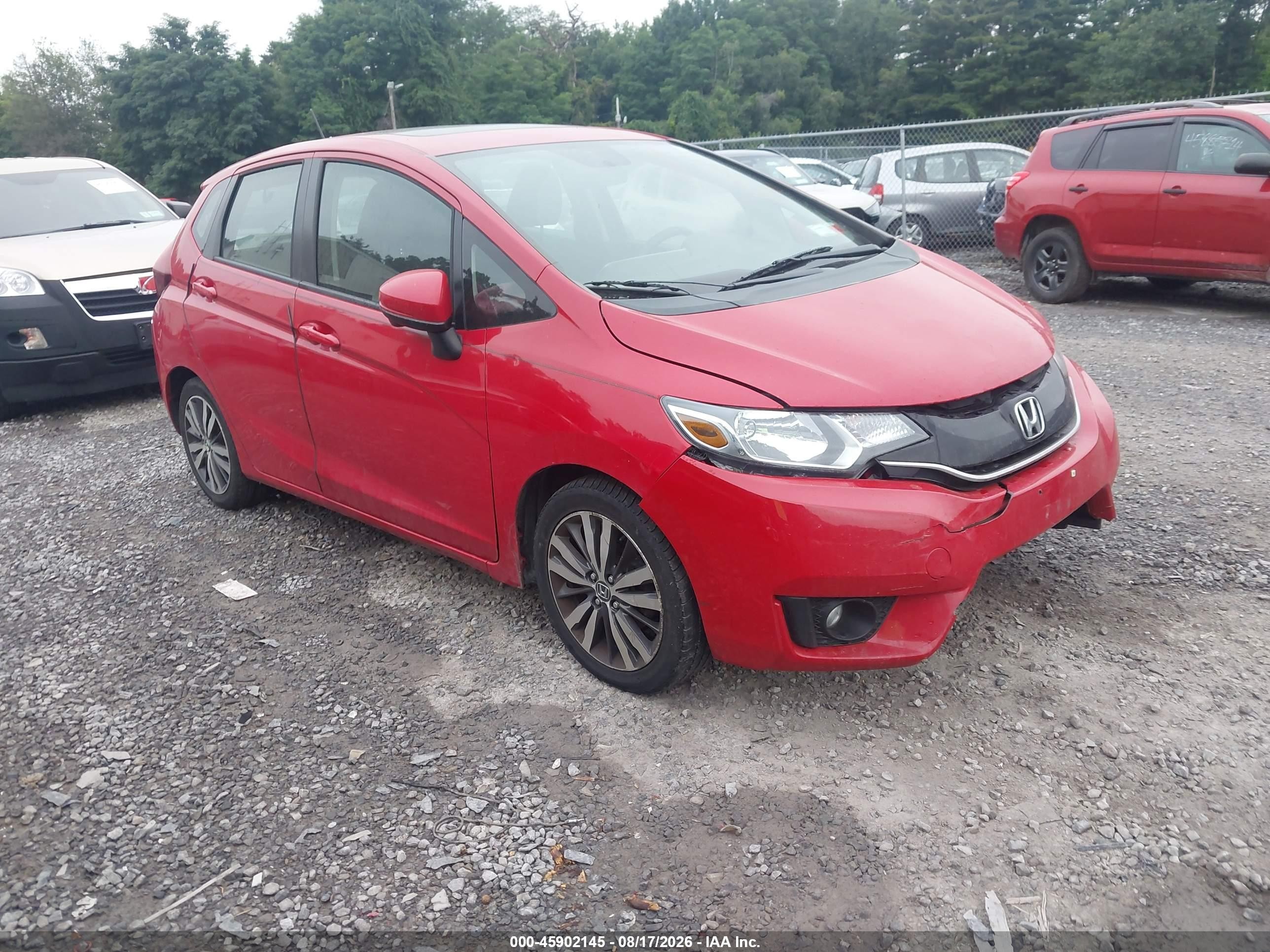 2015 Honda Fit Ex/ex-l Red vin: 3HGGK5H87FM742919