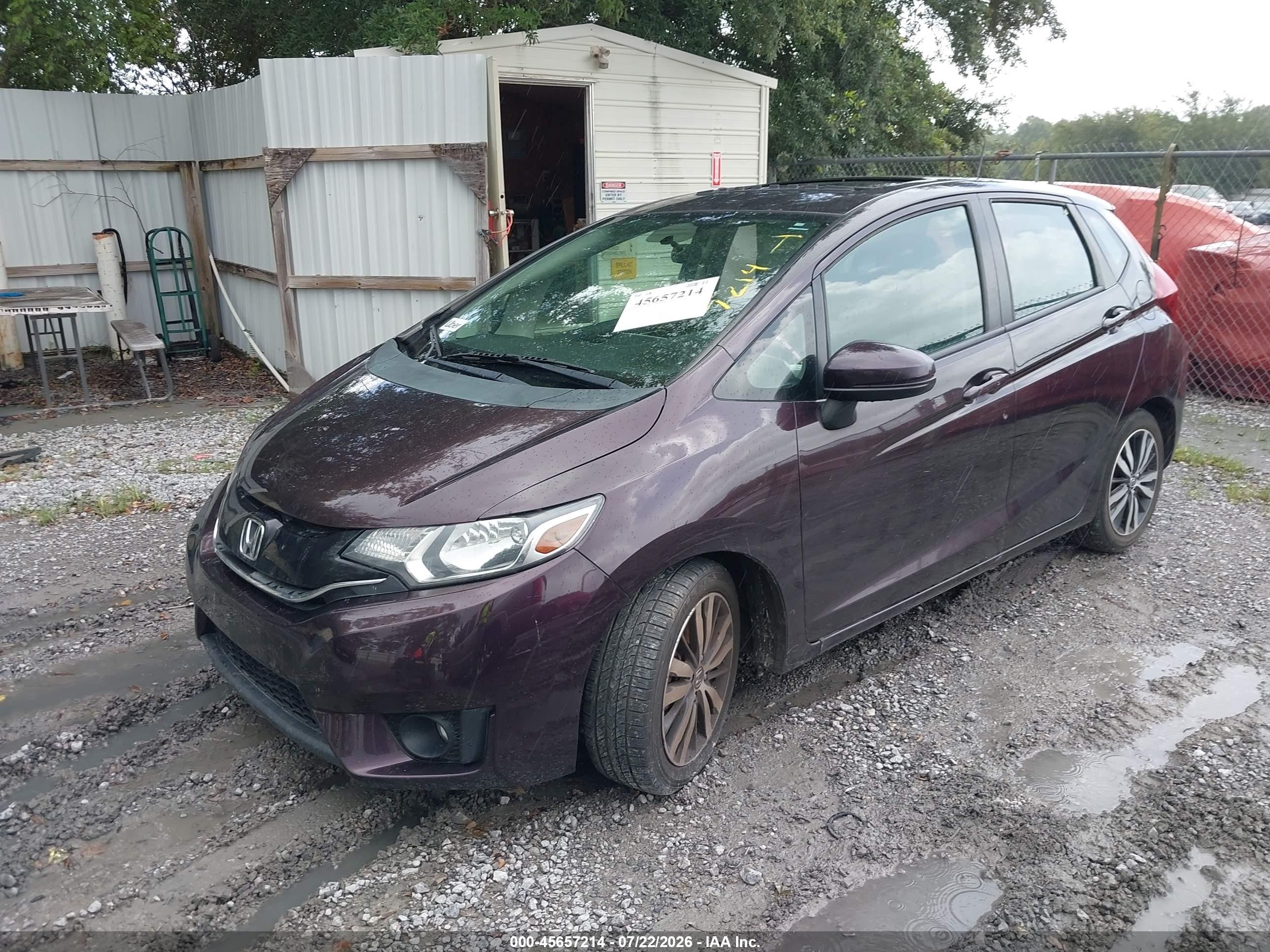 2015 Honda Fit Ex/ex-l Purple vin: 3HGGK5H87FM752575