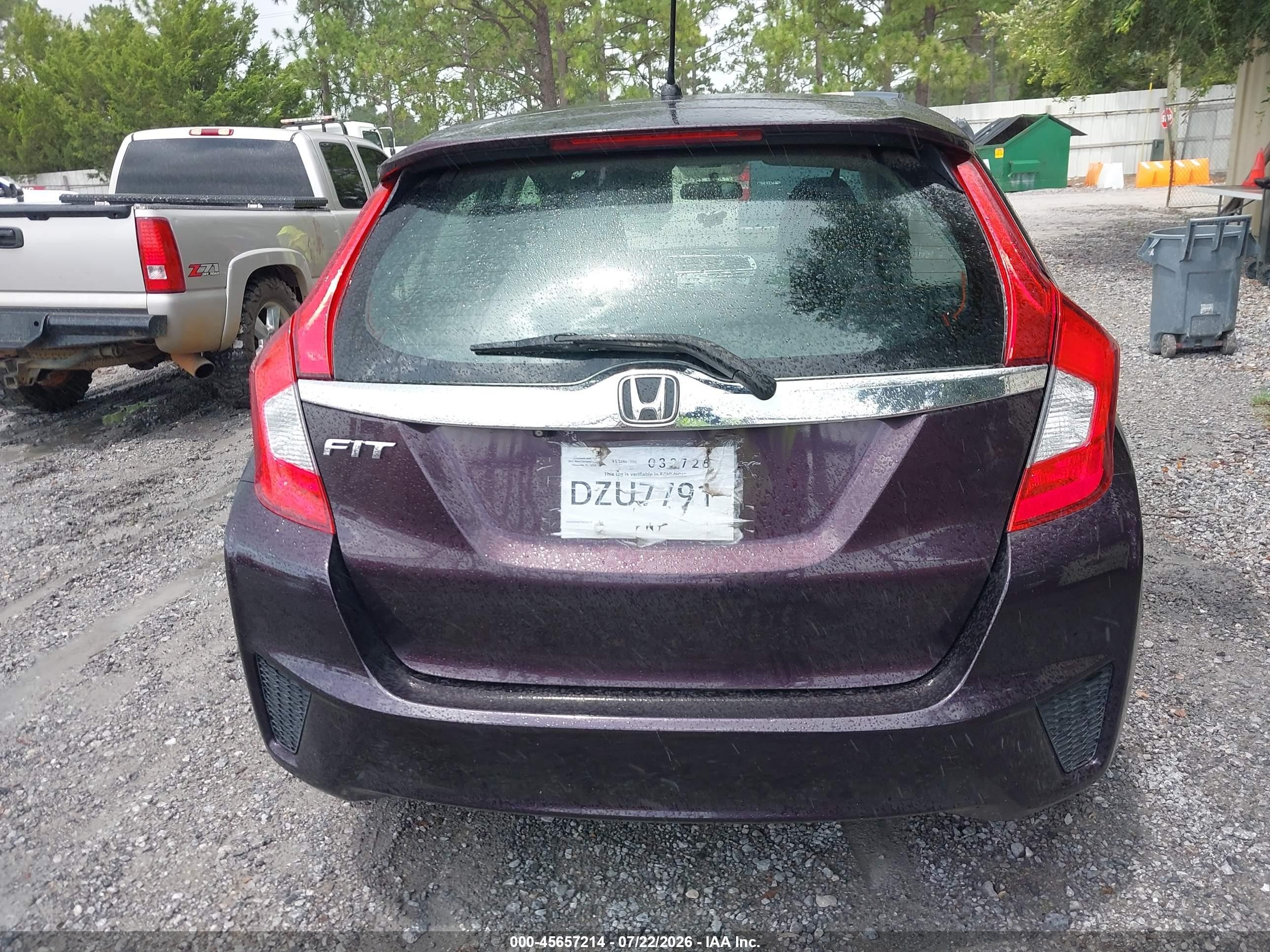 2015 Honda Fit Ex/ex-l Purple vin: 3HGGK5H87FM752575