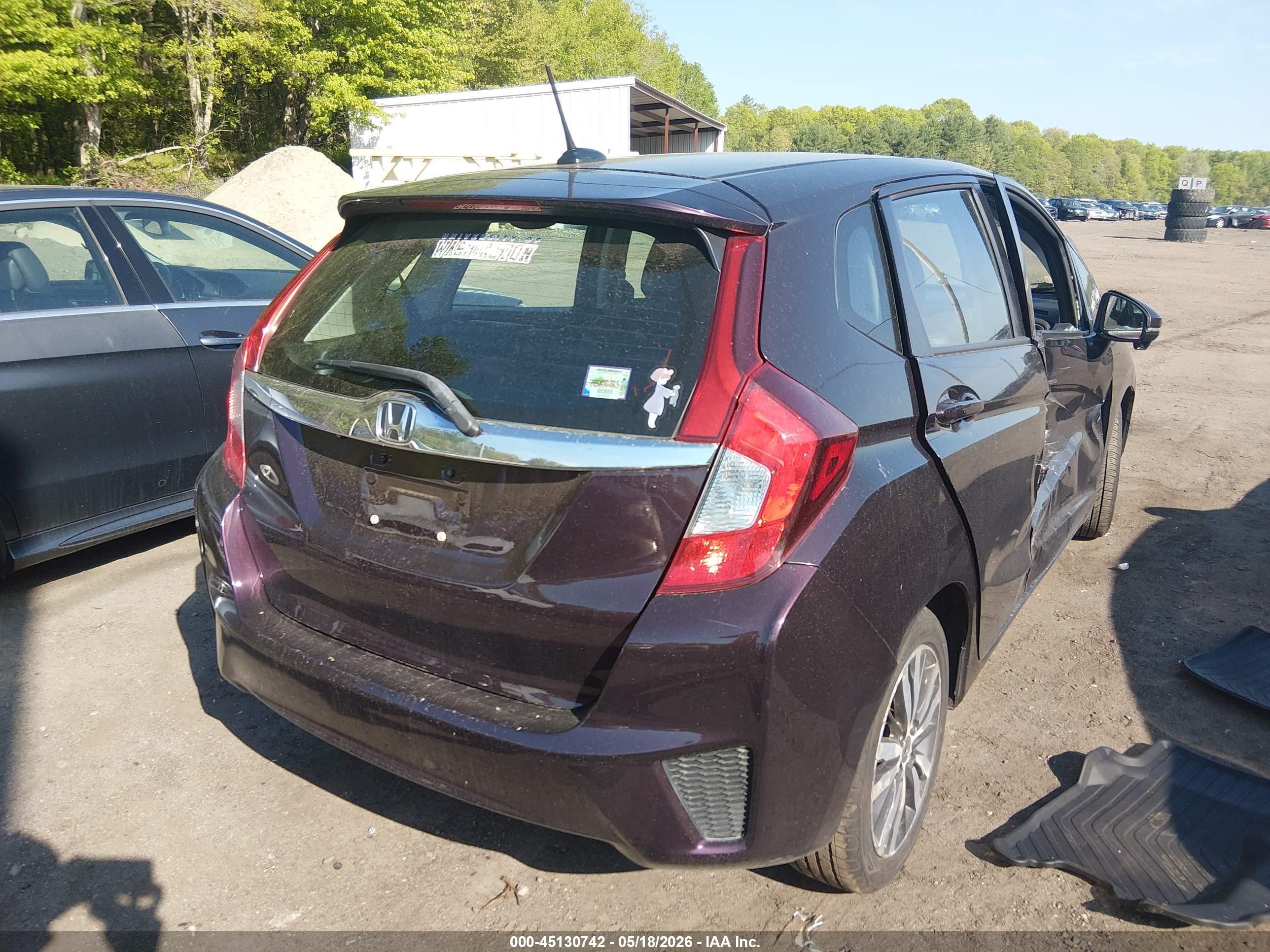 2015 Honda Fit Ex/ex-l Purple vin: 3HGGK5H87FM764841