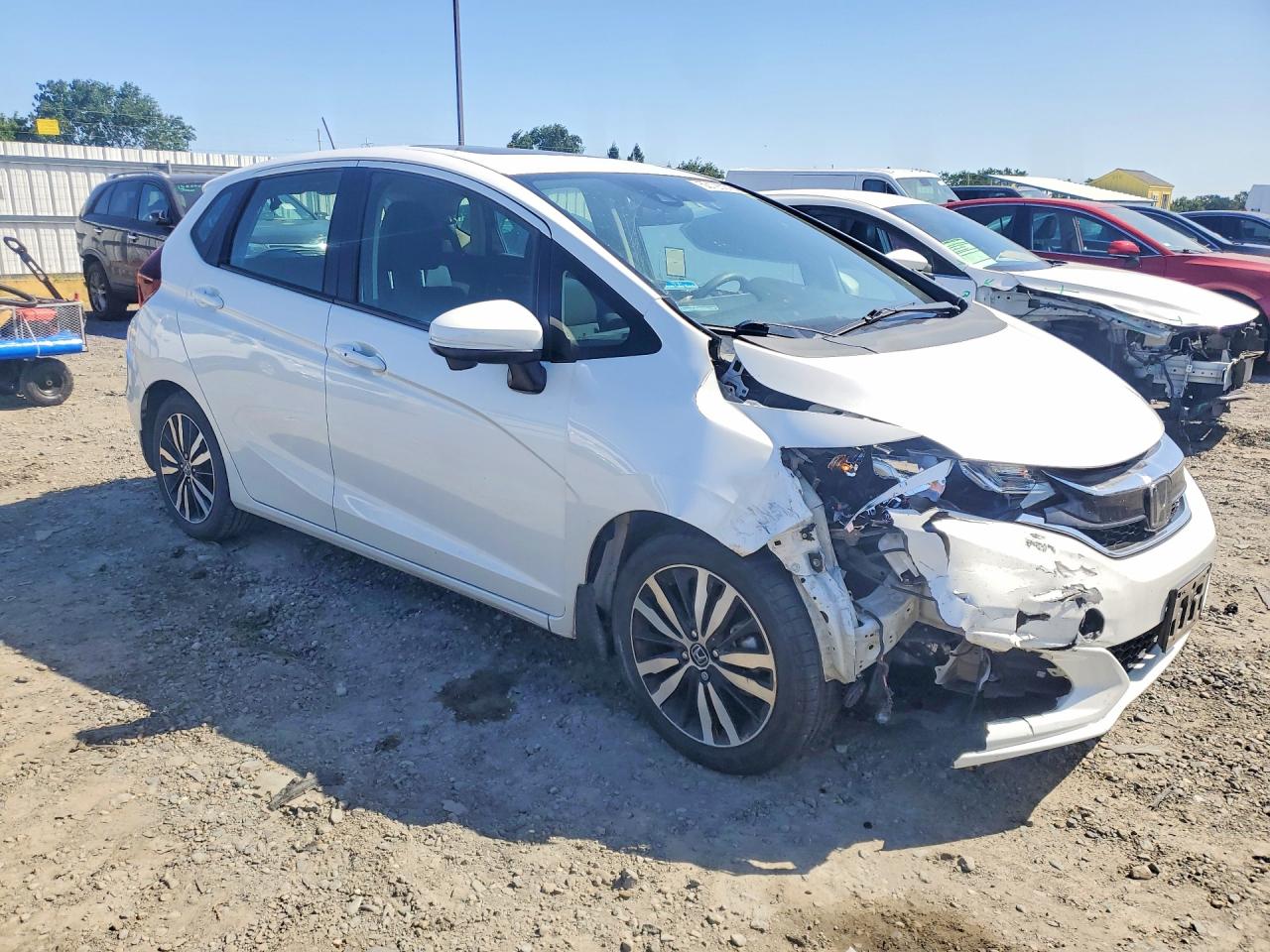 2018 Honda Fit Ex White vin: 3HGGK5H87JM707614