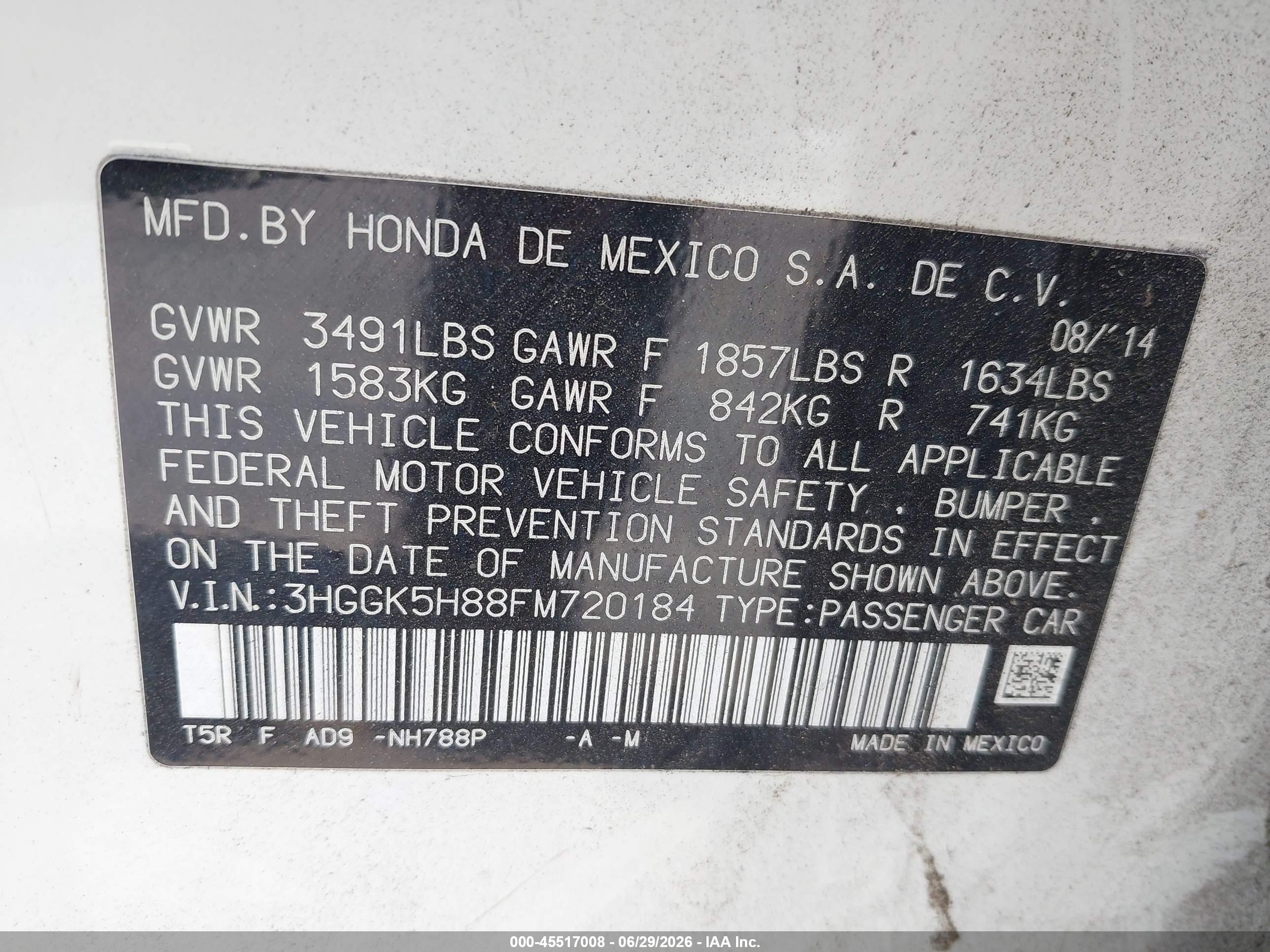 2015 Honda Fit Ex/ex-l White vin: 3HGGK5H88FM720184