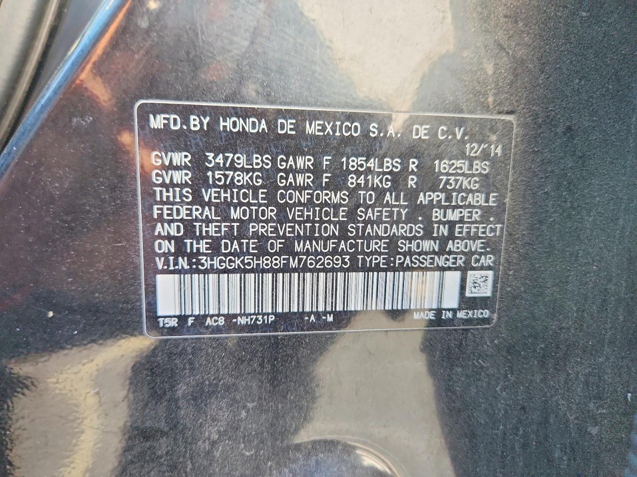 2015 Honda Fit Ex Black vin: 3HGGK5H88FM762693