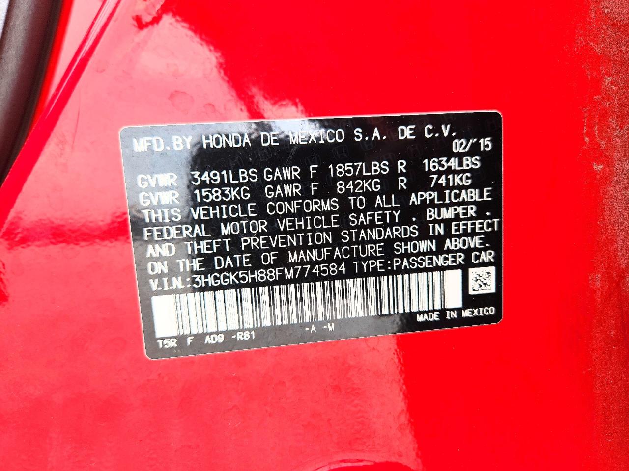 2015 Honda Fit Ex Красный vin: 3HGGK5H88FM774584