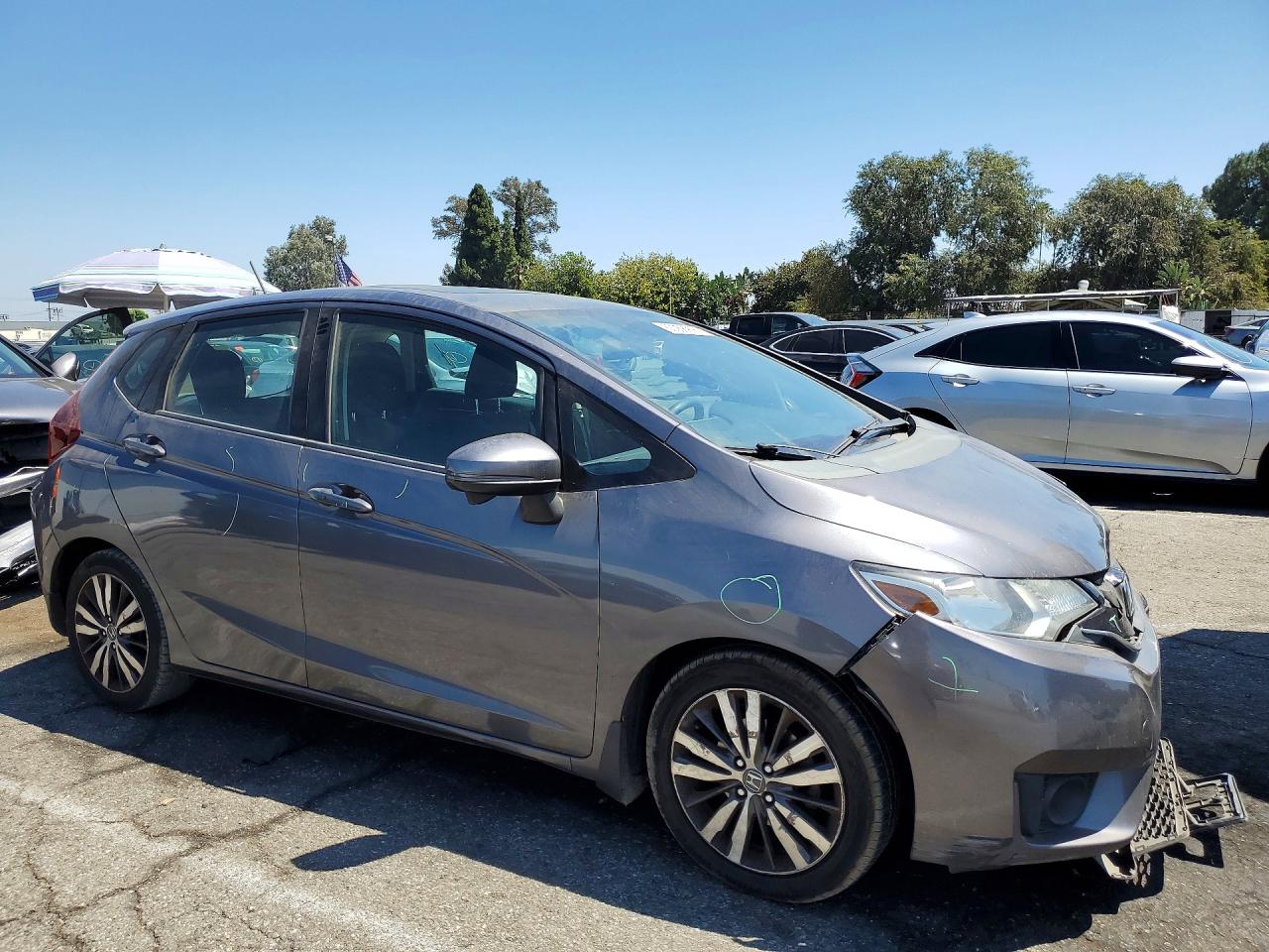2015 Honda Fit Ex Gray vin: 3HGGK5H89FM705953
