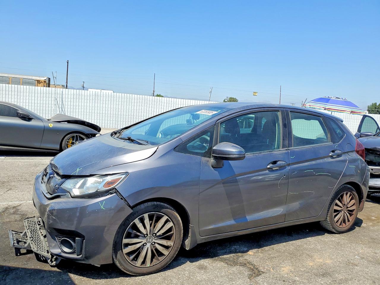 2015 Honda Fit Ex Gray vin: 3HGGK5H89FM705953