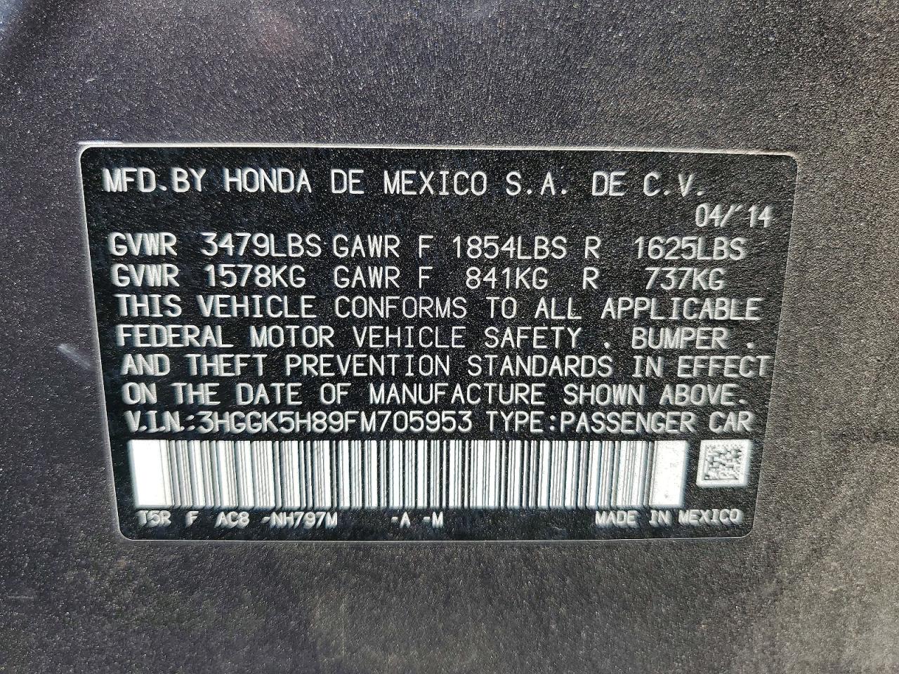 2015 Honda Fit Ex Gray vin: 3HGGK5H89FM705953