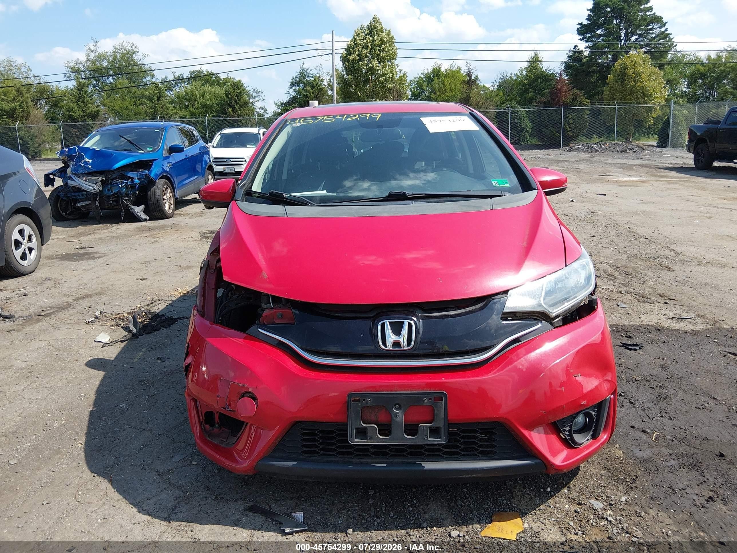 2015 Honda Fit Ex/ex-l Red vin: 3HGGK5H89FM717147
