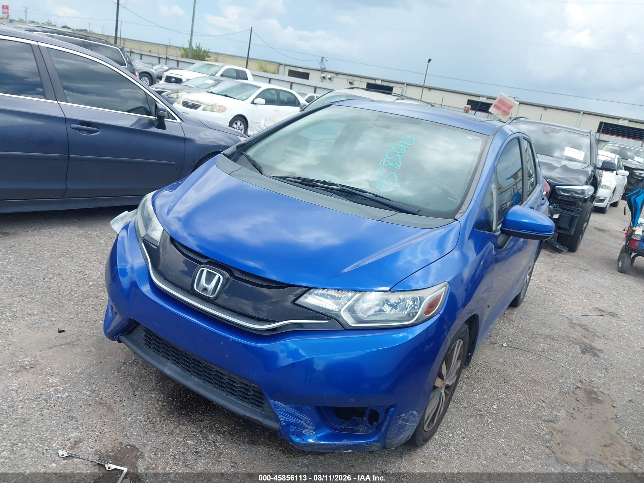 2015 Honda Fit Ex/ex-l Blue vin: 3HGGK5H89FM718704