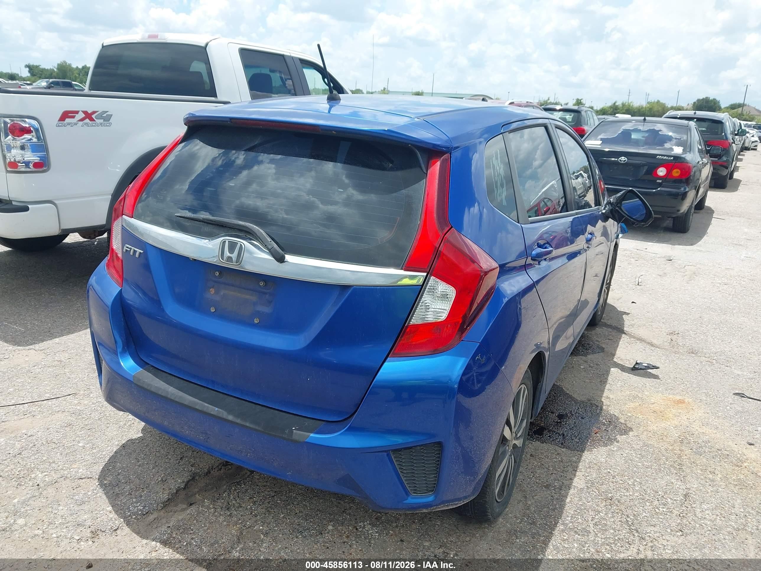 2015 Honda Fit Ex/ex-l Blue vin: 3HGGK5H89FM718704