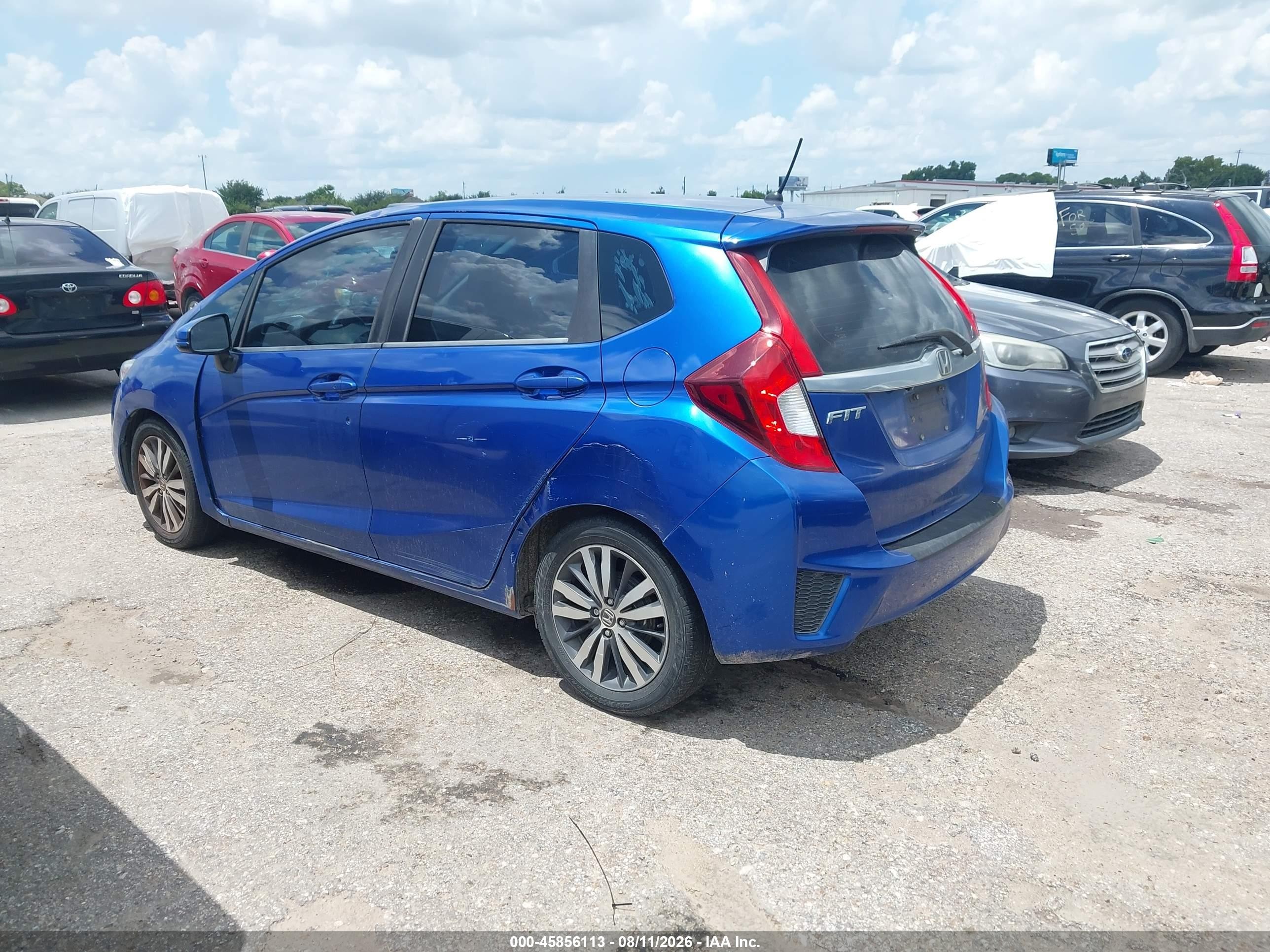 2015 Honda Fit Ex/ex-l Blue vin: 3HGGK5H89FM718704