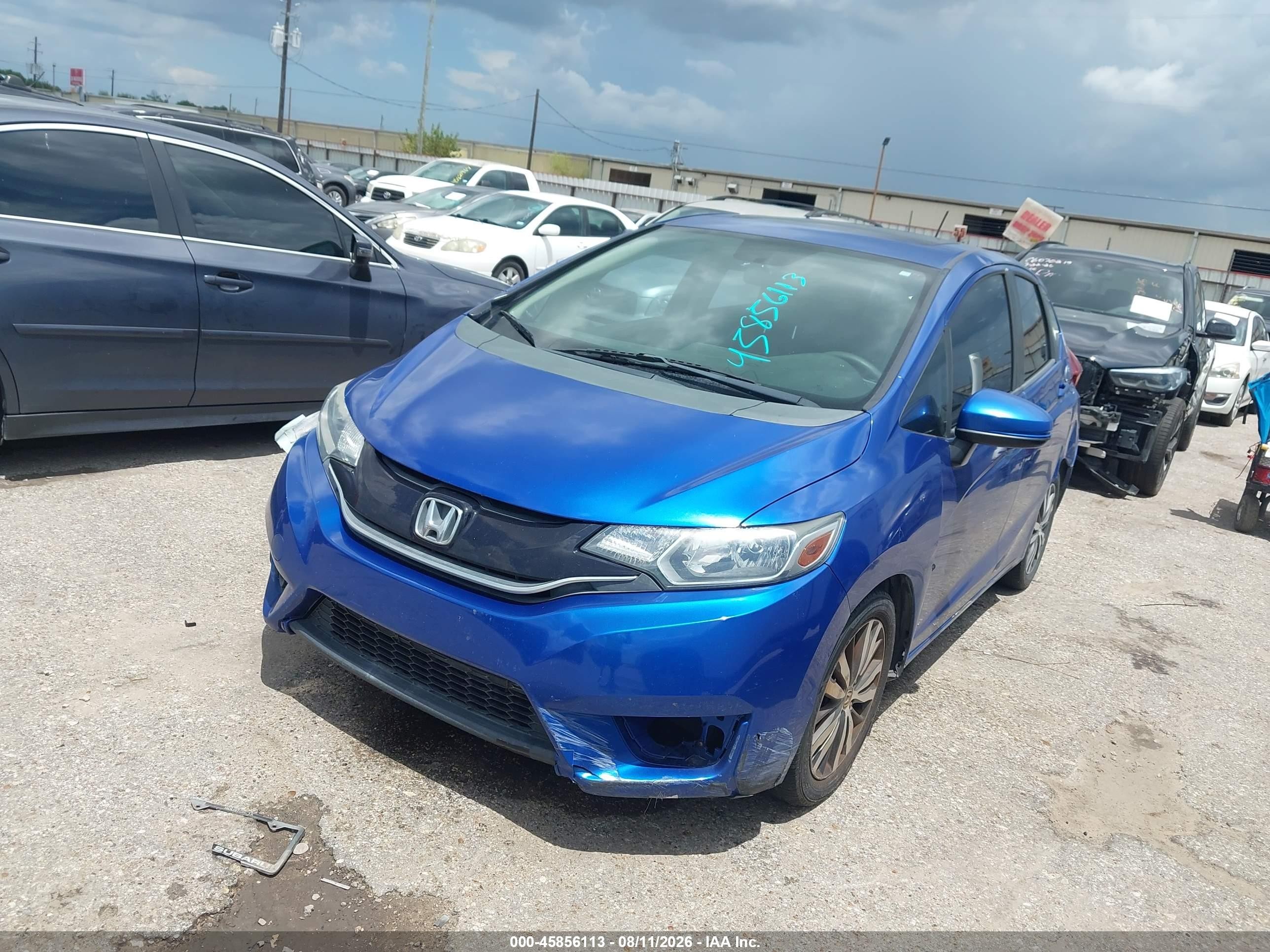 2015 Honda Fit Ex/ex-l Blue vin: 3HGGK5H89FM718704