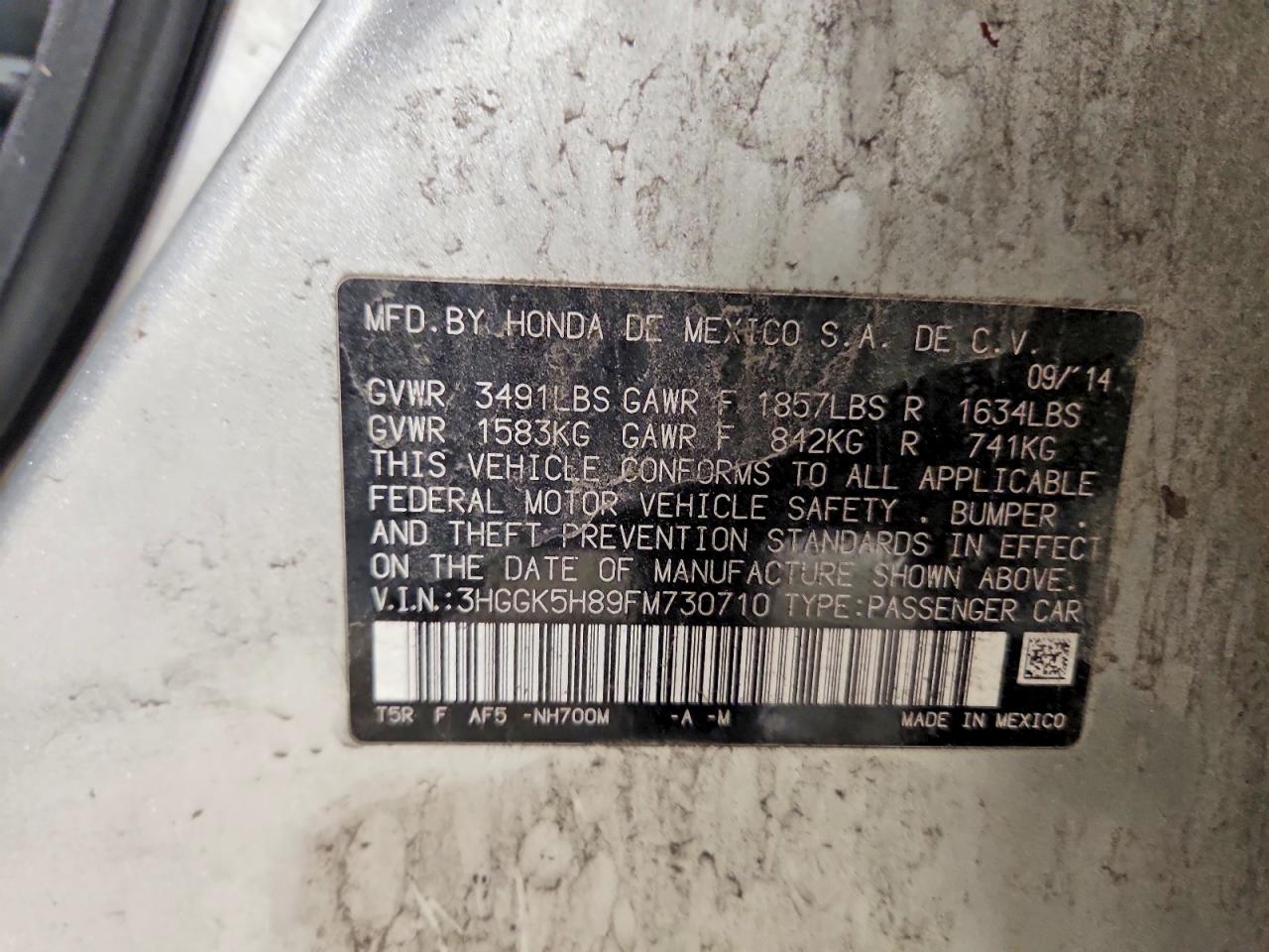2015 Honda Fit Ex Серебряный vin: 3HGGK5H89FM730710