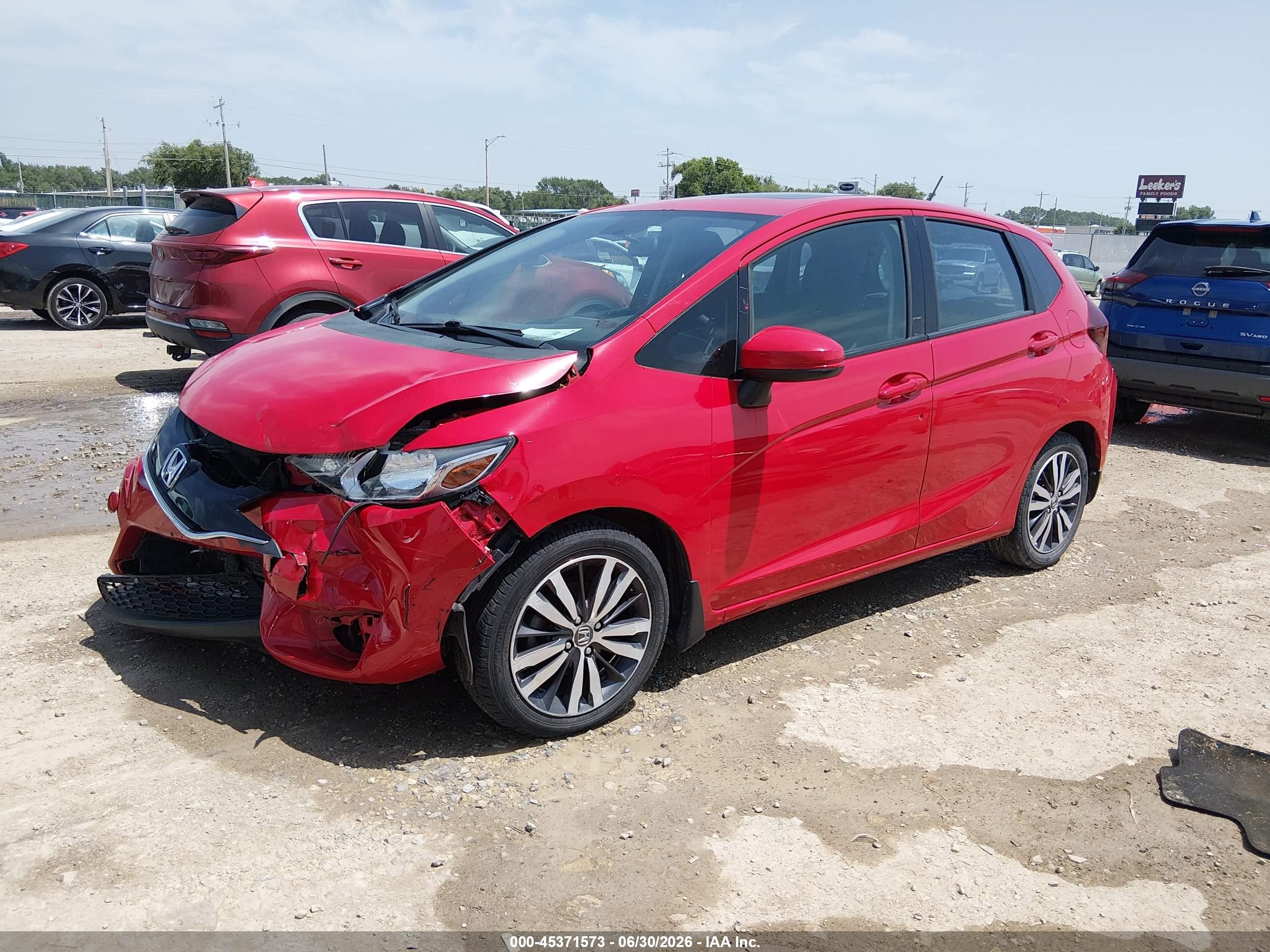 2015 Honda Fit Ex/ex-l Red vin: 3HGGK5H89FM752237