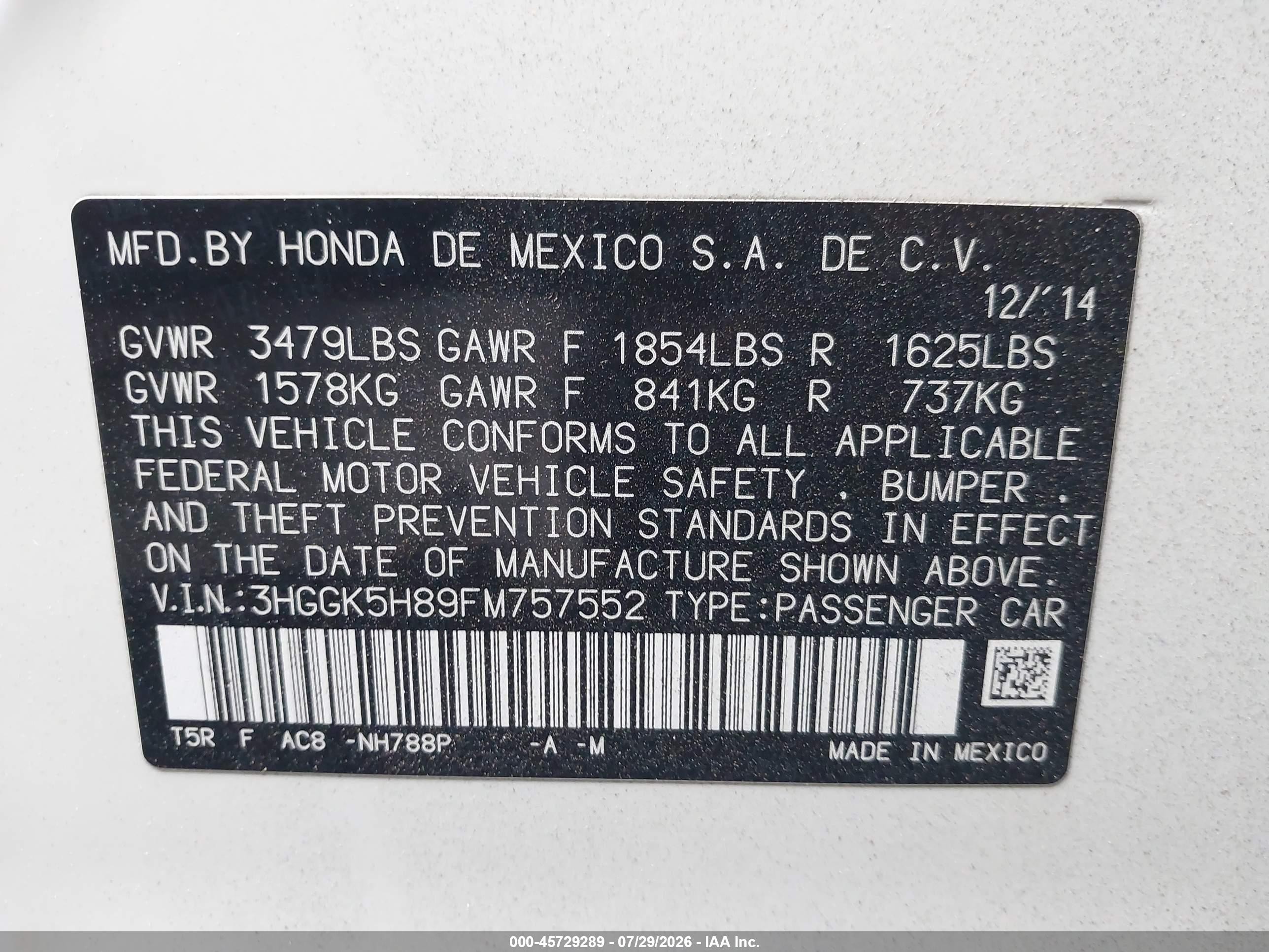 2015 Honda Fit Ex/ex-l White vin: 3HGGK5H89FM757552