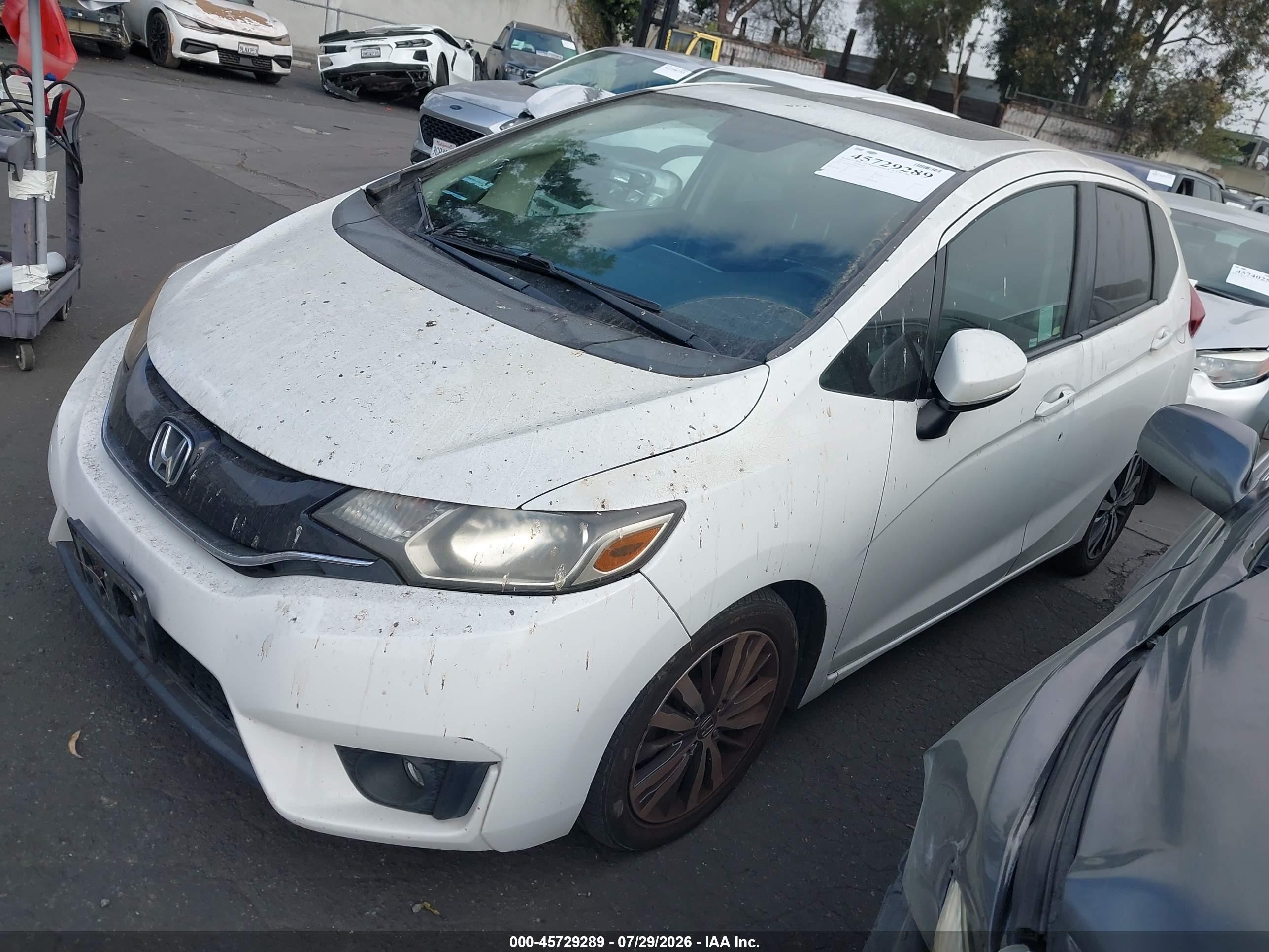 2015 Honda Fit Ex/ex-l White vin: 3HGGK5H89FM757552