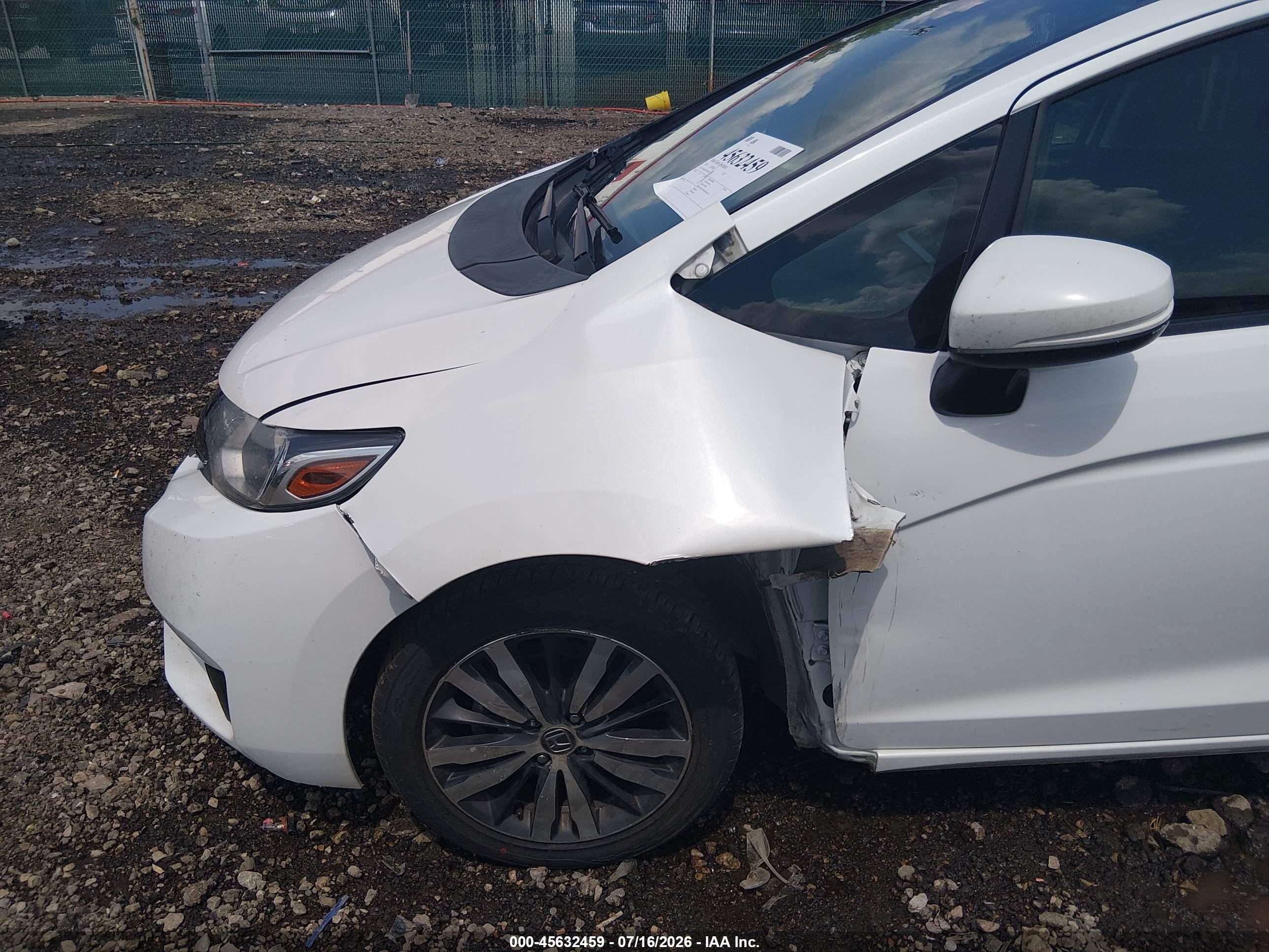 2015 Honda Fit Ex/ex-l White vin: 3HGGK5H89FM774366