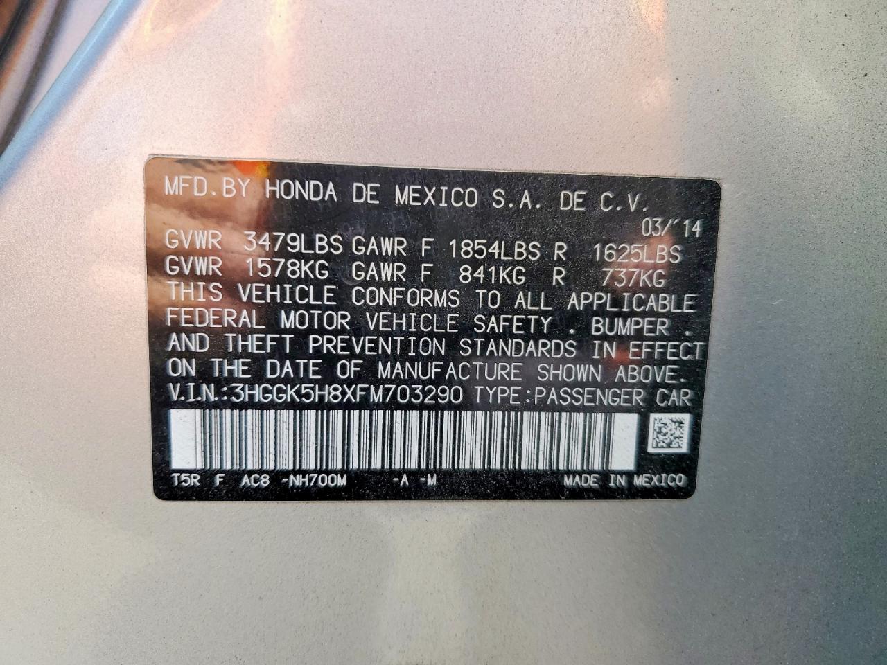 2015 Honda Fit Ex Silver vin: 3HGGK5H8XFM703290