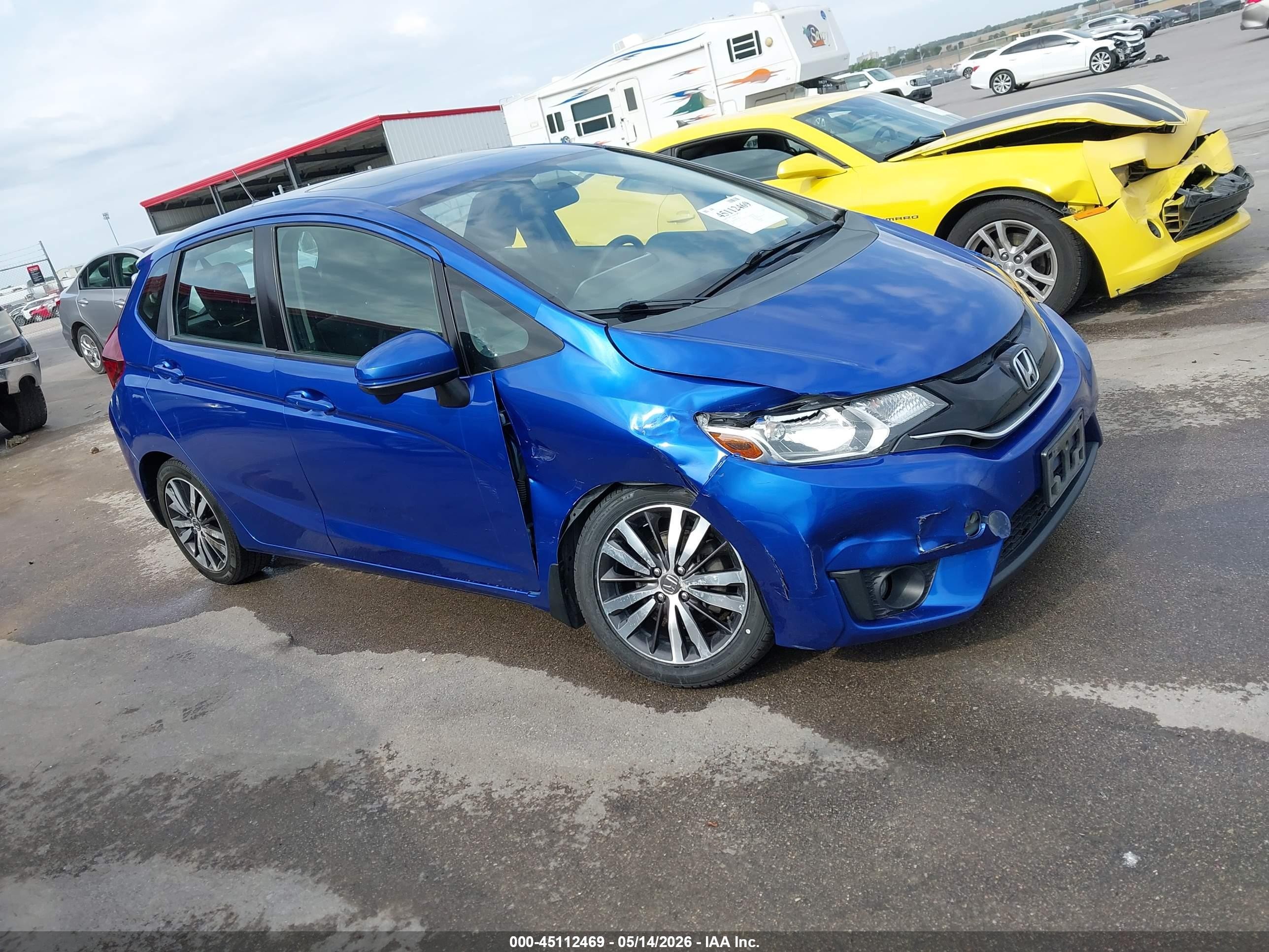 2015 Honda Fit Ex/ex-l Blue vin: 3HGGK5H8XFM738234