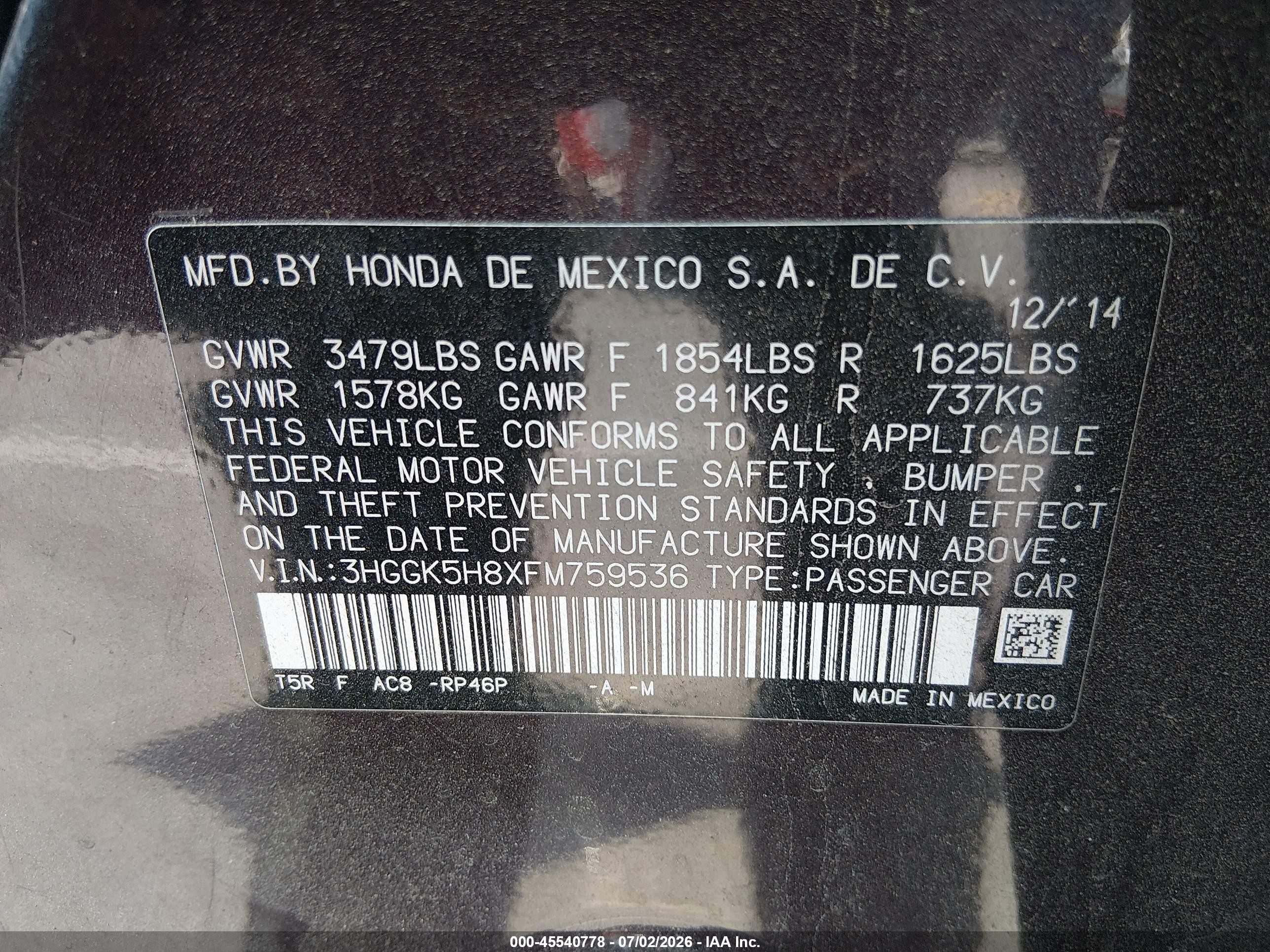 2015 Honda Fit Ex/ex-l Burgundy vin: 3HGGK5H8XFM759536