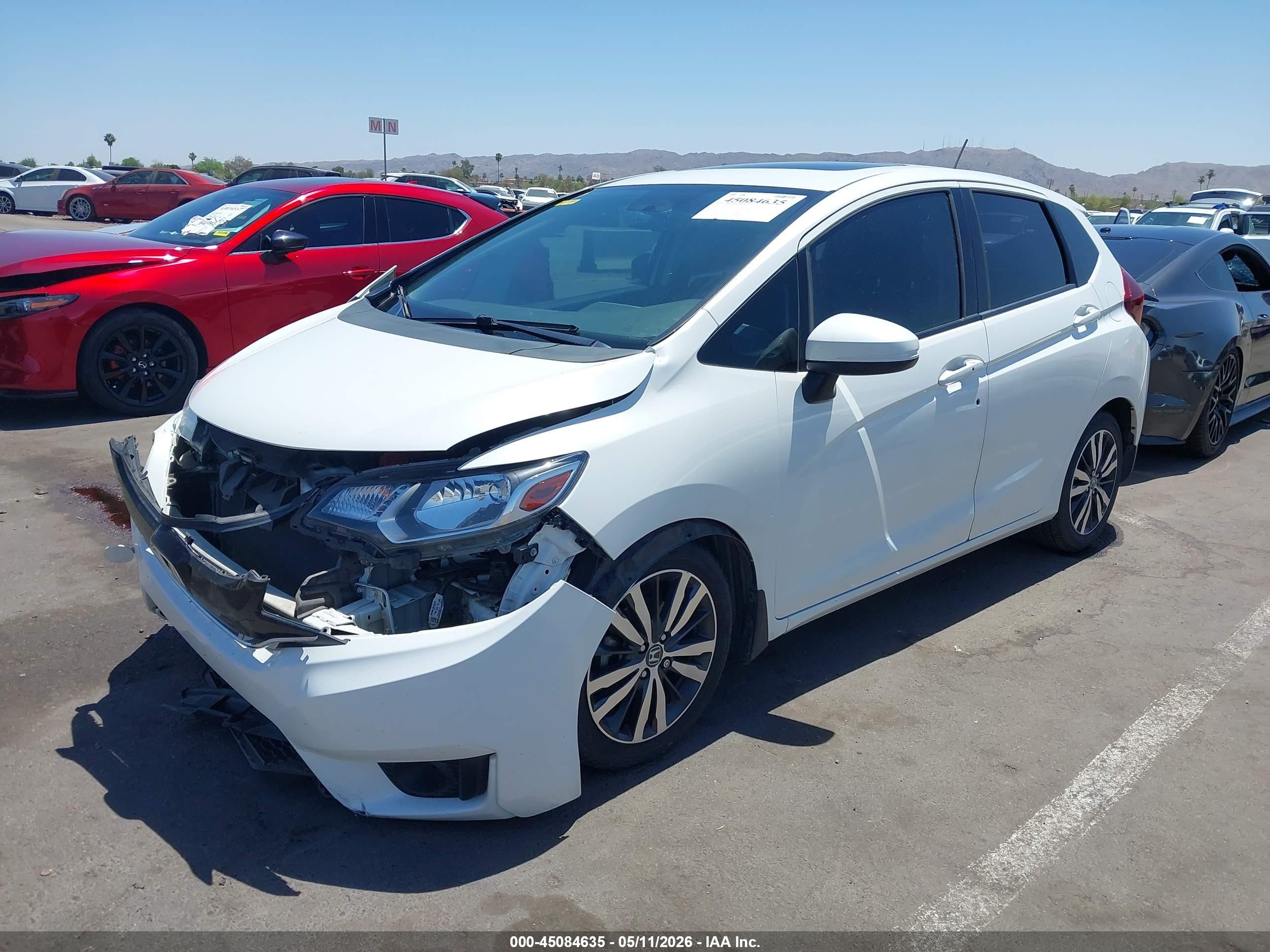 2015 Honda Fit Ex/ex-l Белый vin: 3HGGK5H8XFM765546