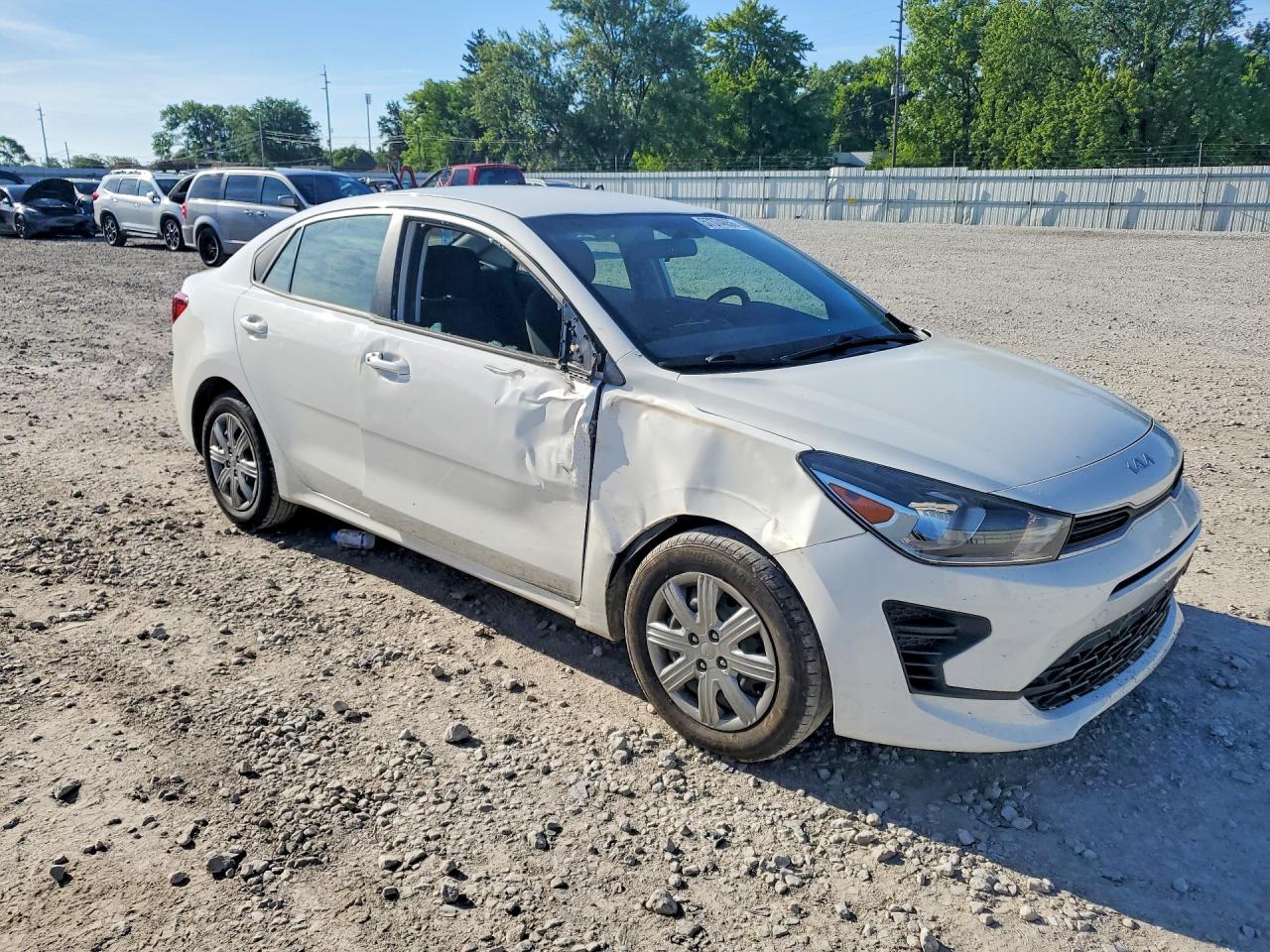 2022 Kia Rio Lx White vin: 3KPA24AD0NE446056