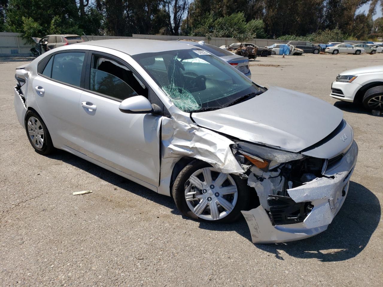 2022 Kia Rio Lx Silver vin: 3KPA24AD1NE478756