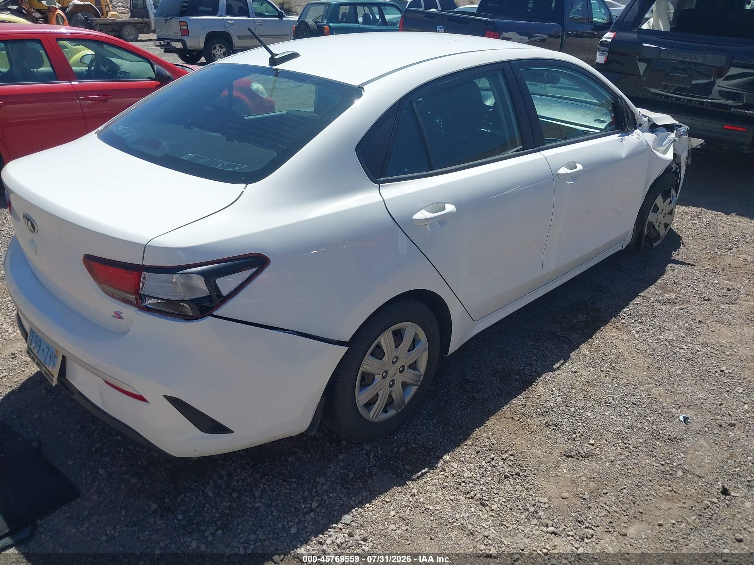 2021 Kia Rio S White vin: 3KPA24AD4ME385888