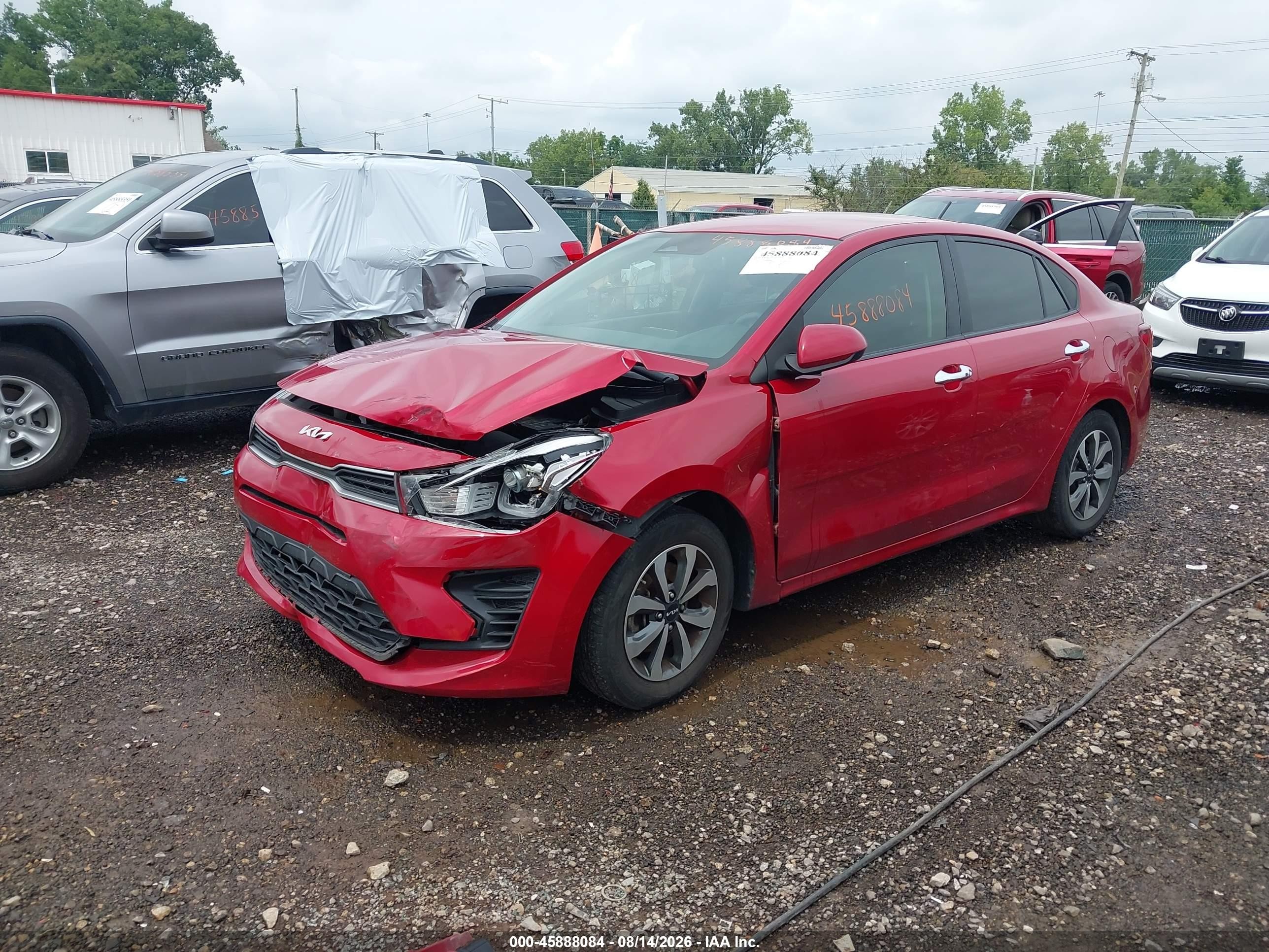2022 Kia Rio S Red vin: 3KPA24AD5NE478789