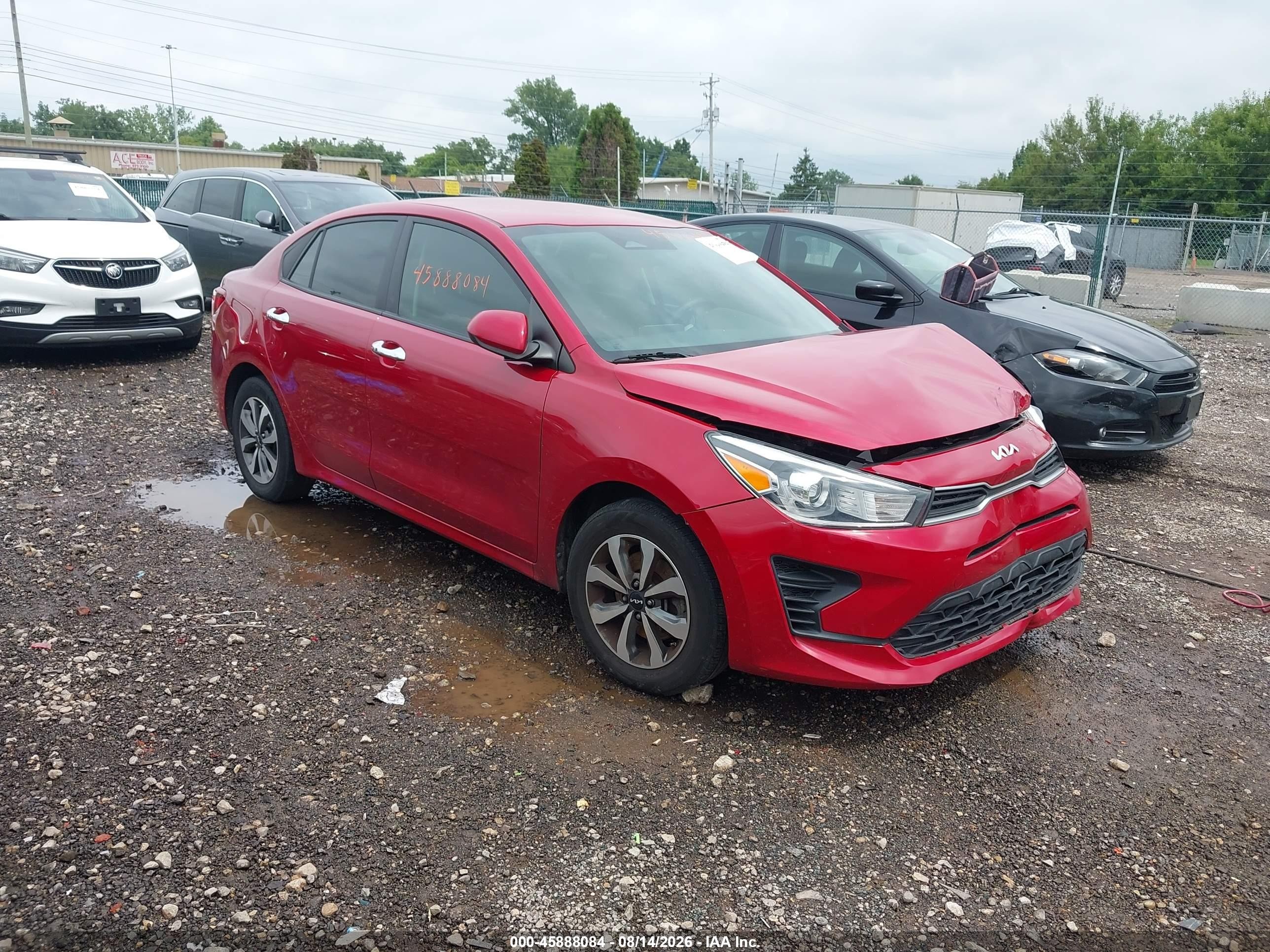 2022 Kia Rio S Red vin: 3KPA24AD5NE478789
