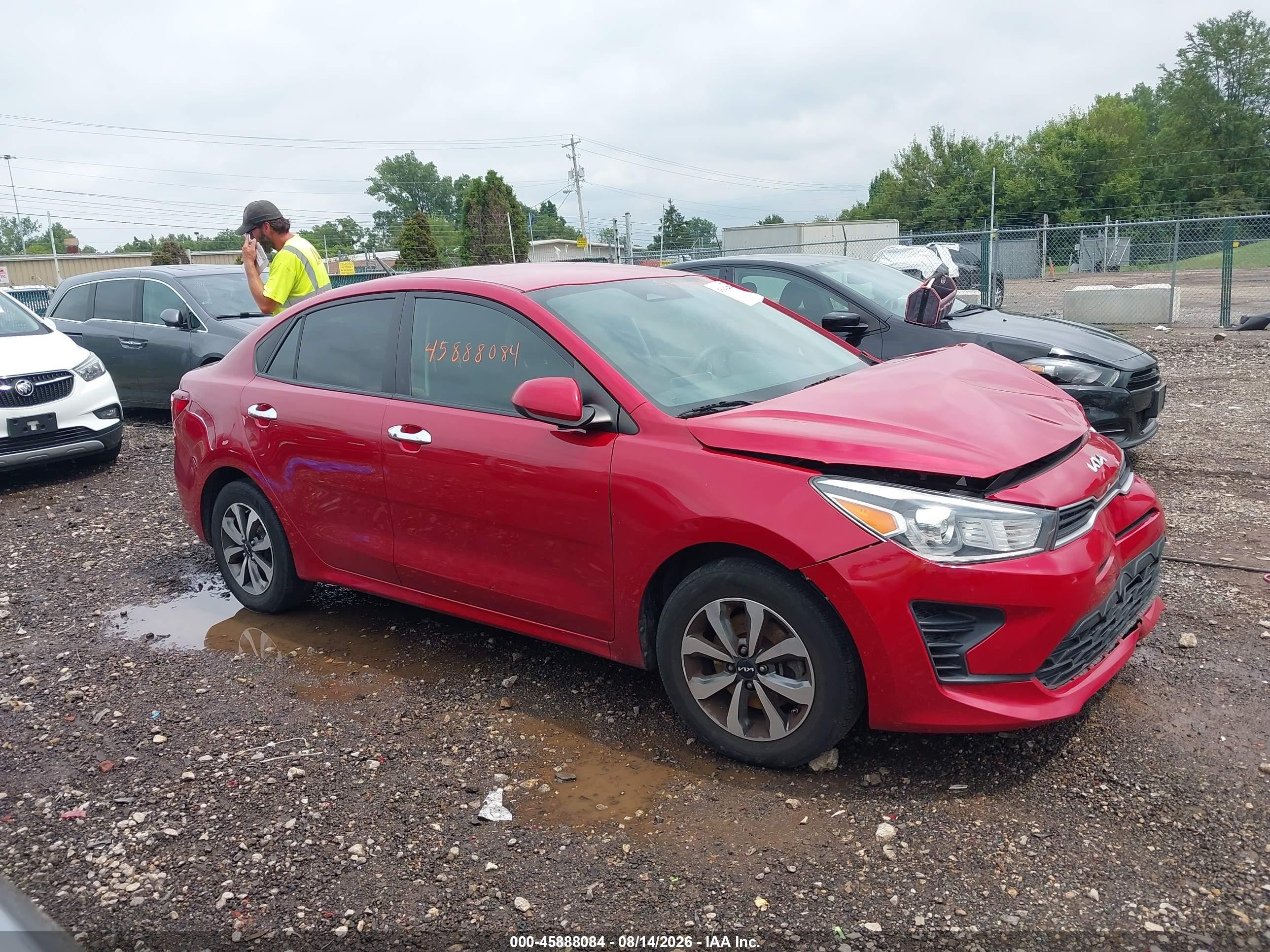 2022 Kia Rio S Red vin: 3KPA24AD5NE478789
